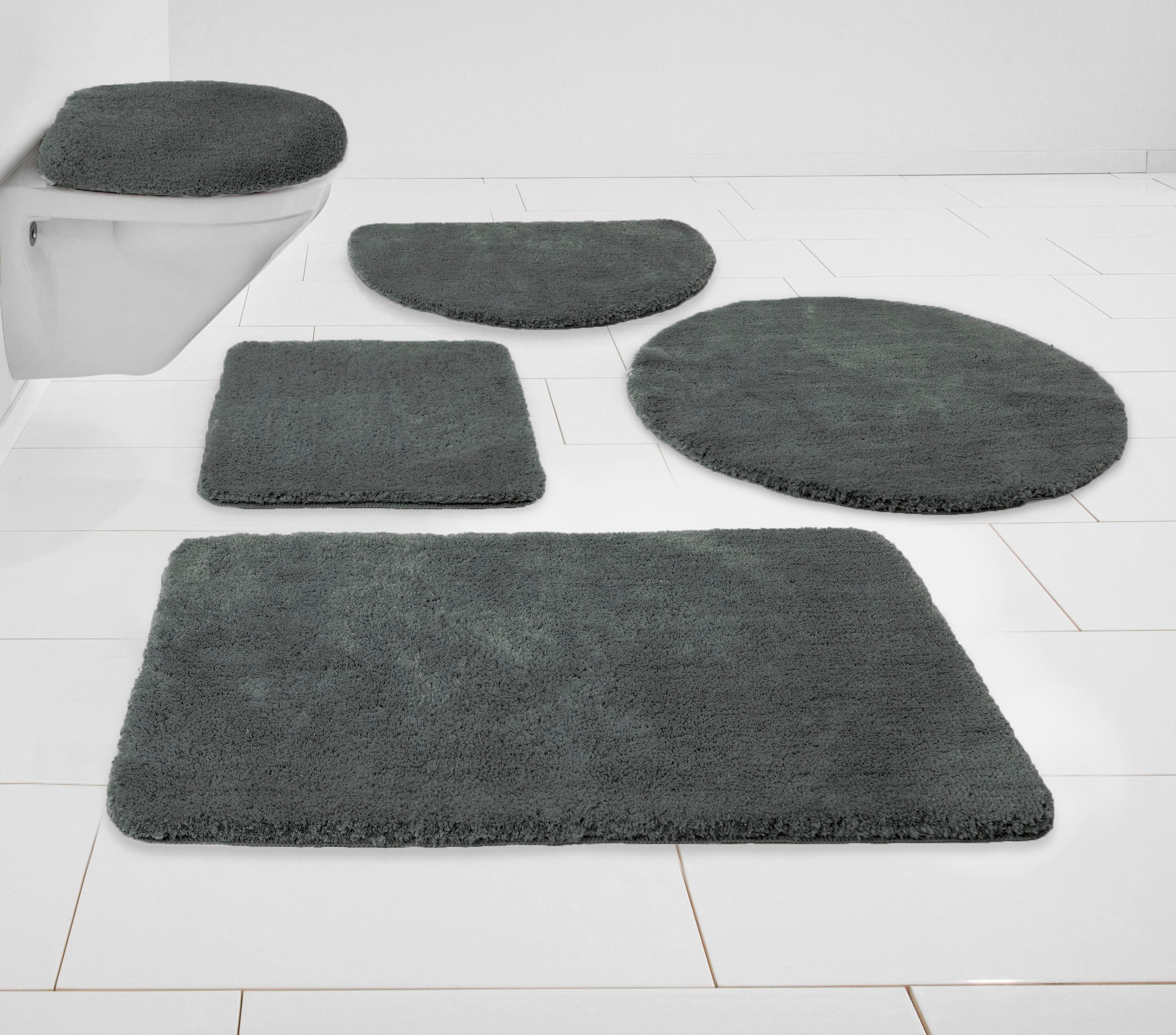 MY HOME Badematte »Madrid« Höhe 20 mm rutschhemmend beschichtet fußbodenheizungsgeeignet schnell trocknend strapazierfähig weiche Haptik,...