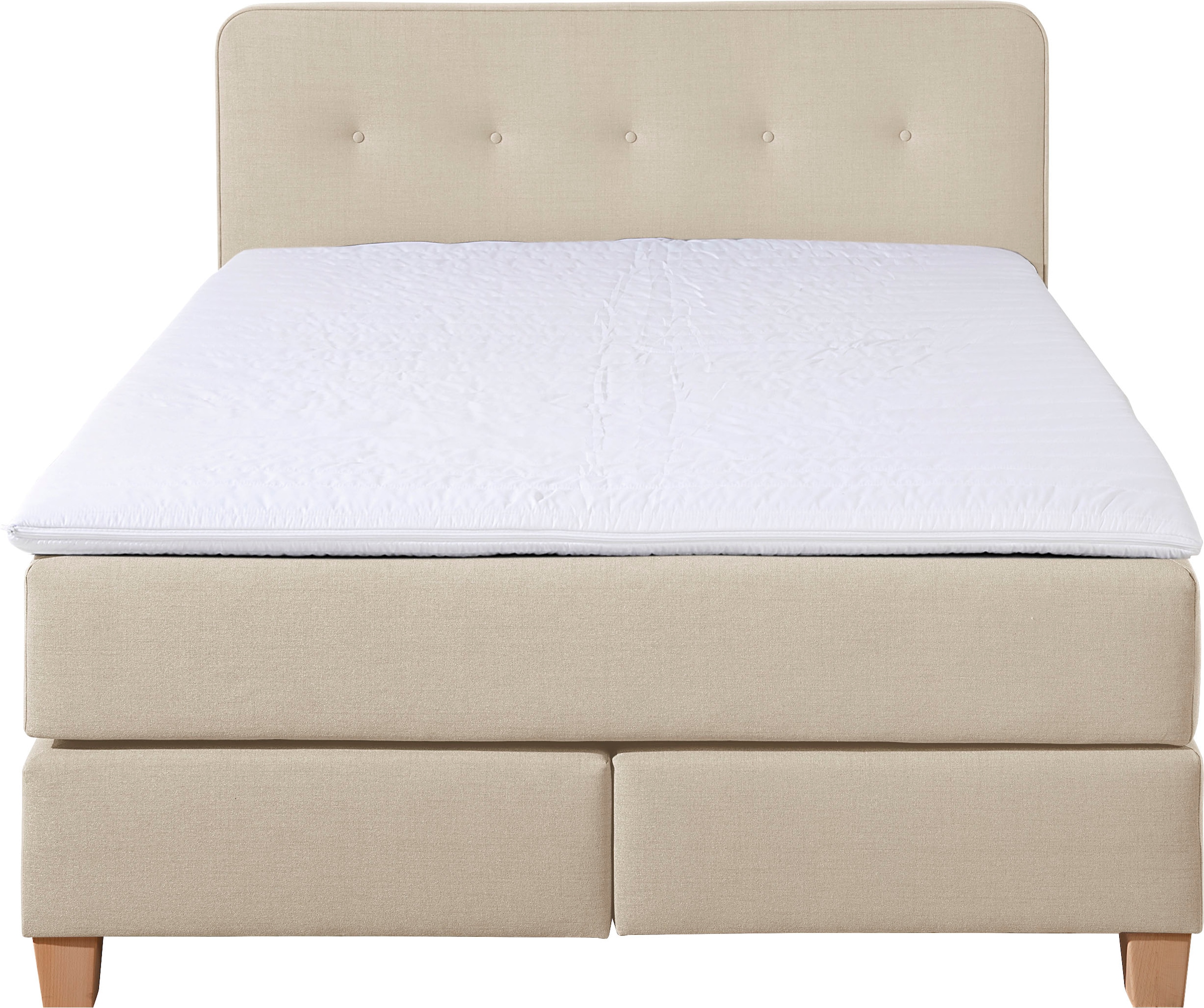 Home affaire Boxspringbett »Fargo«, in Überlänge 220 cm, mit Topper, 3 Ausführungen, 4, Breiten