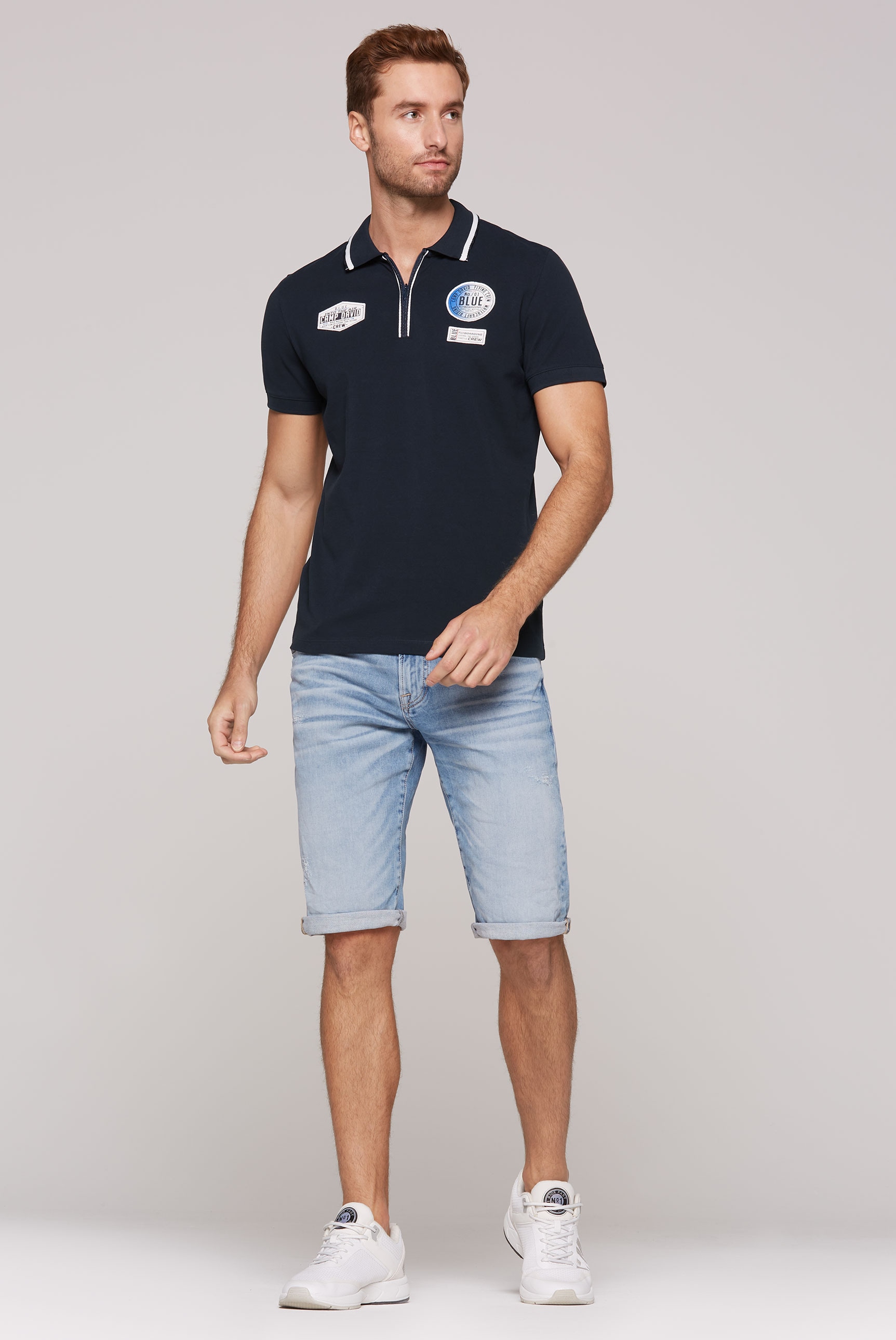 CAMP DAVID Poloshirt, mit Logo Stickerei