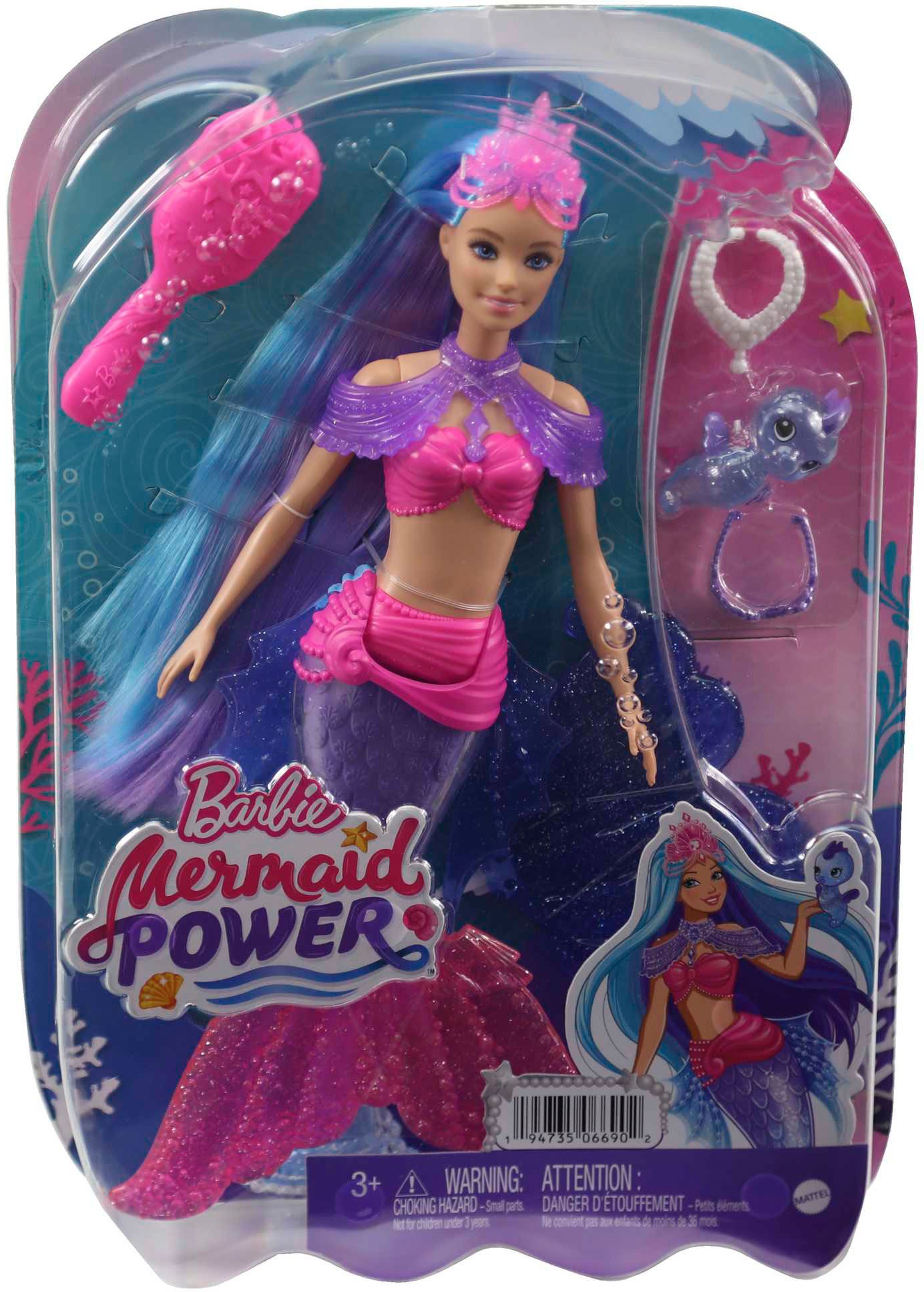 Barbie Meerjungfrauenpuppe »Meerjungfrauen Power, Malibu«, mit blauen Haaren und Zubehör