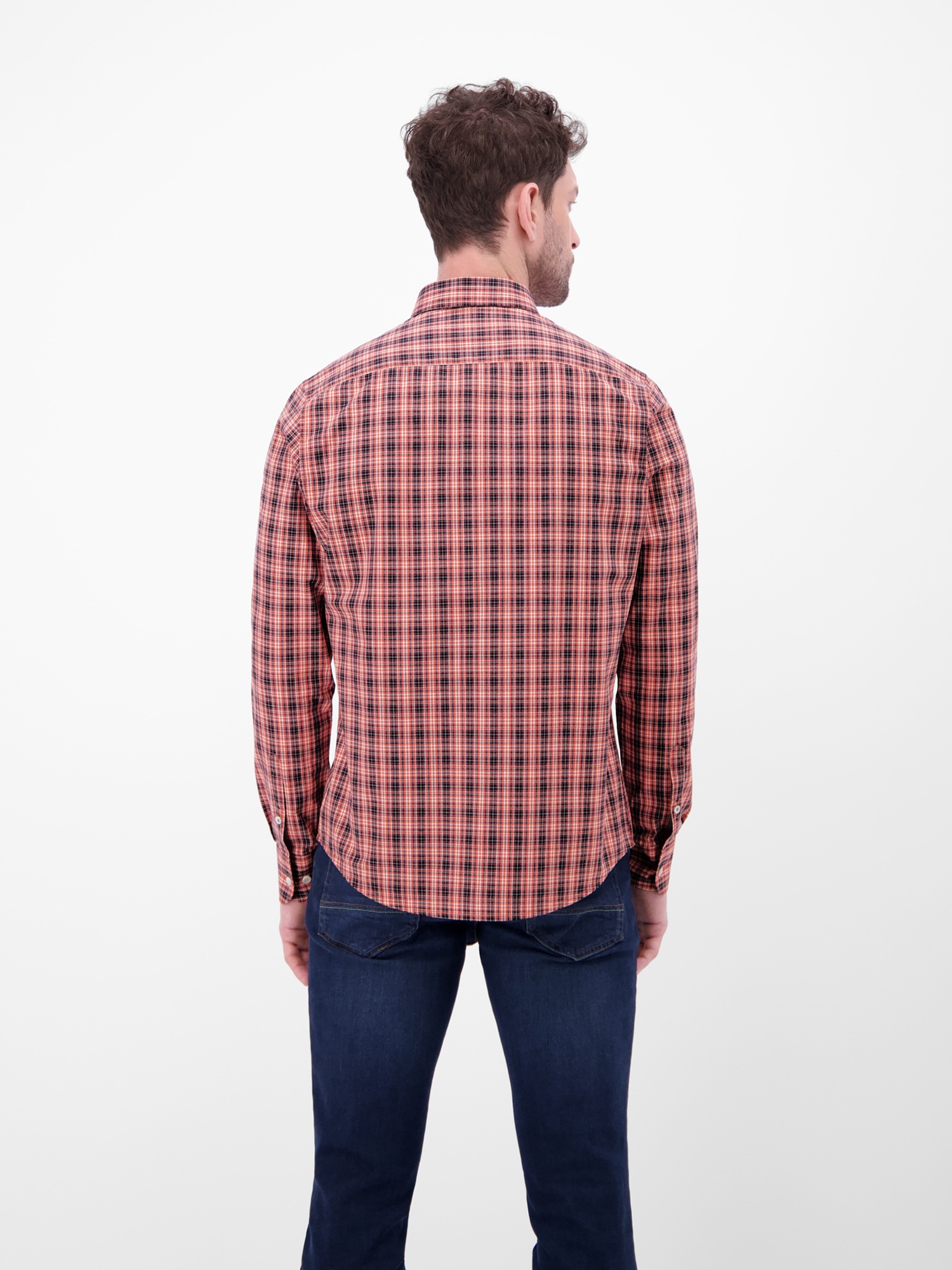 LERROS Langarmhemd »Karohemd mit Button-Down-Kragen«