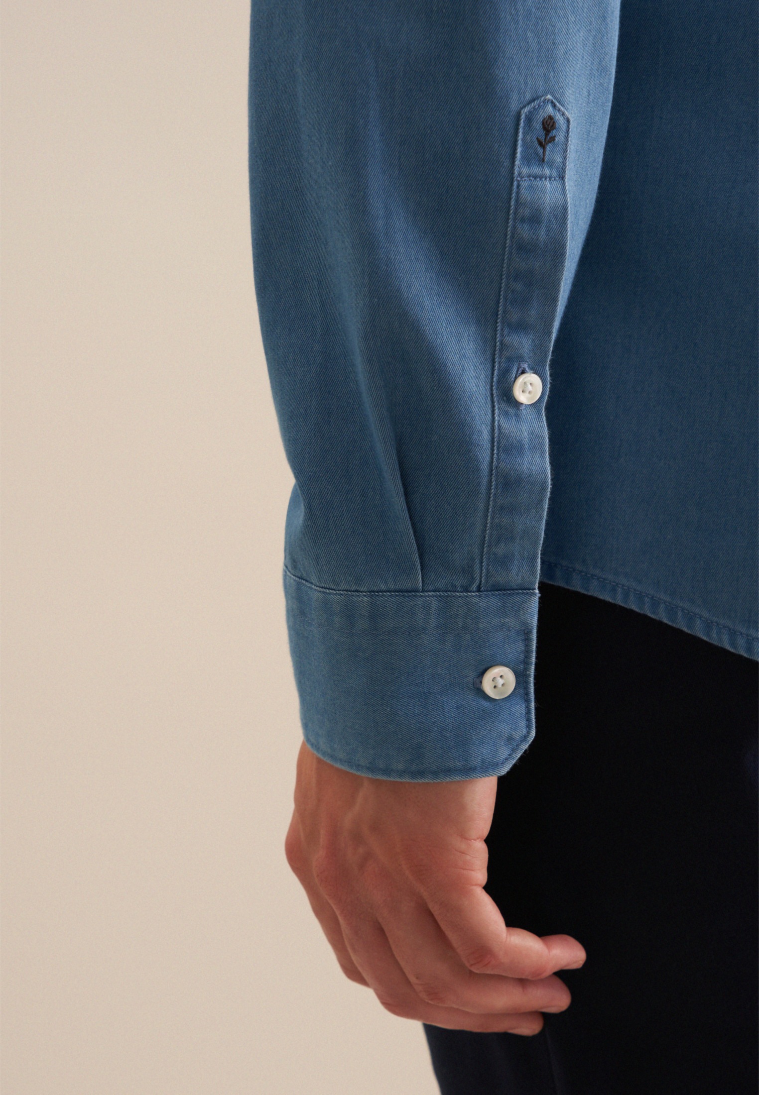 seidensticker Jeanshemd, Slim 1/1 Kentkragen Denim