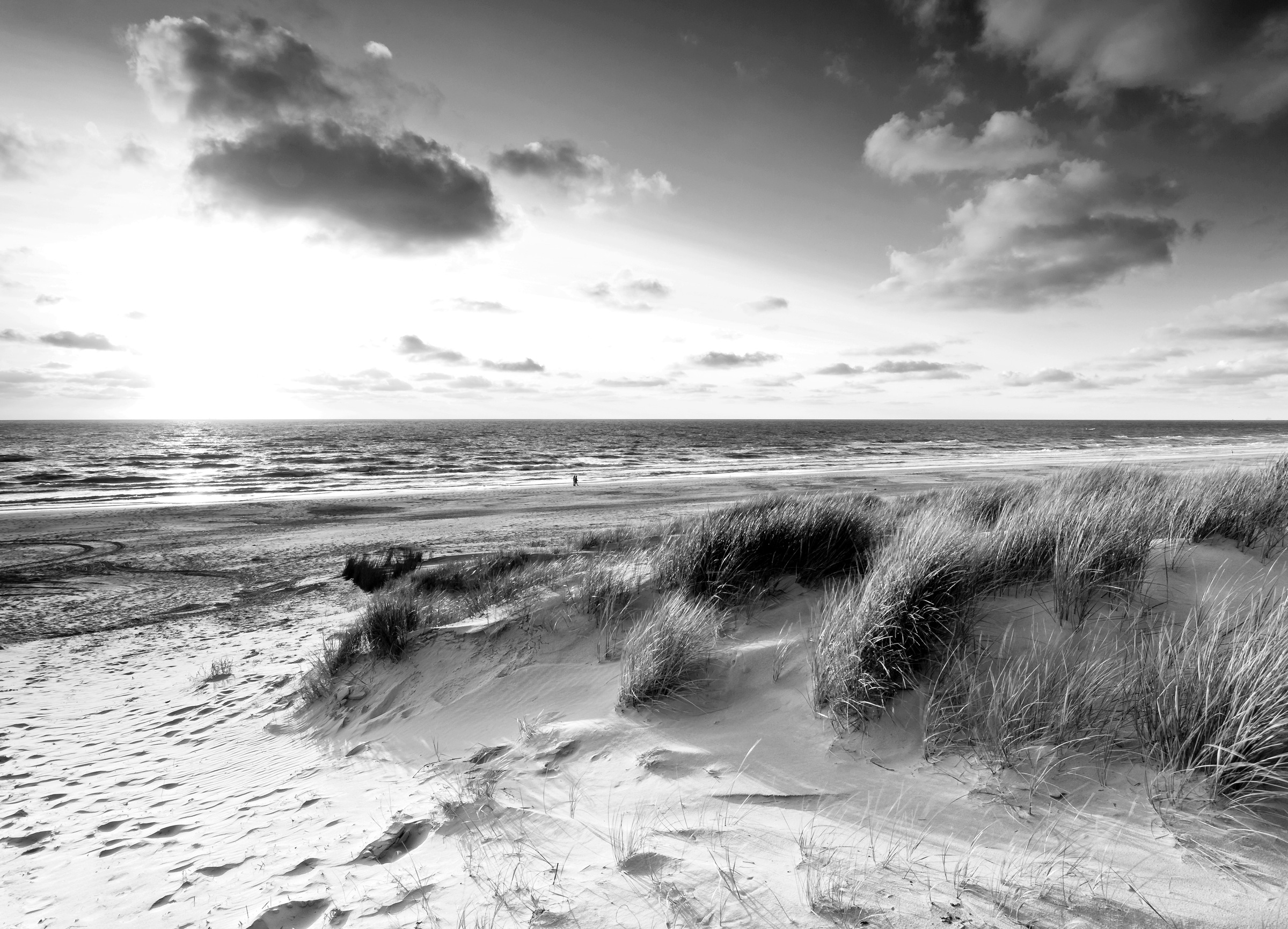 Papermoon Fototapete »Strand Schwarz & Weiß« günstig online kaufen