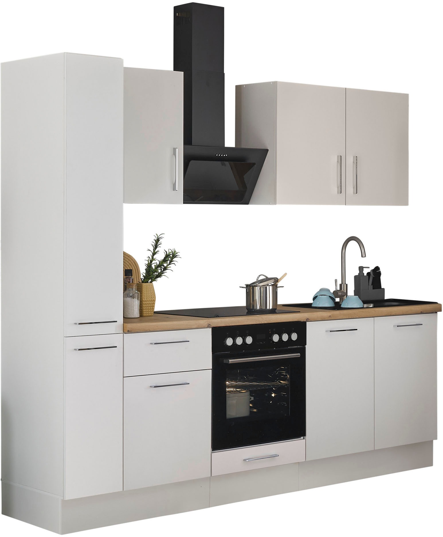 BASIC by Balculina Küchenzeile »Turin«, Breite 240 cm, wahlweise mit E-Geräten