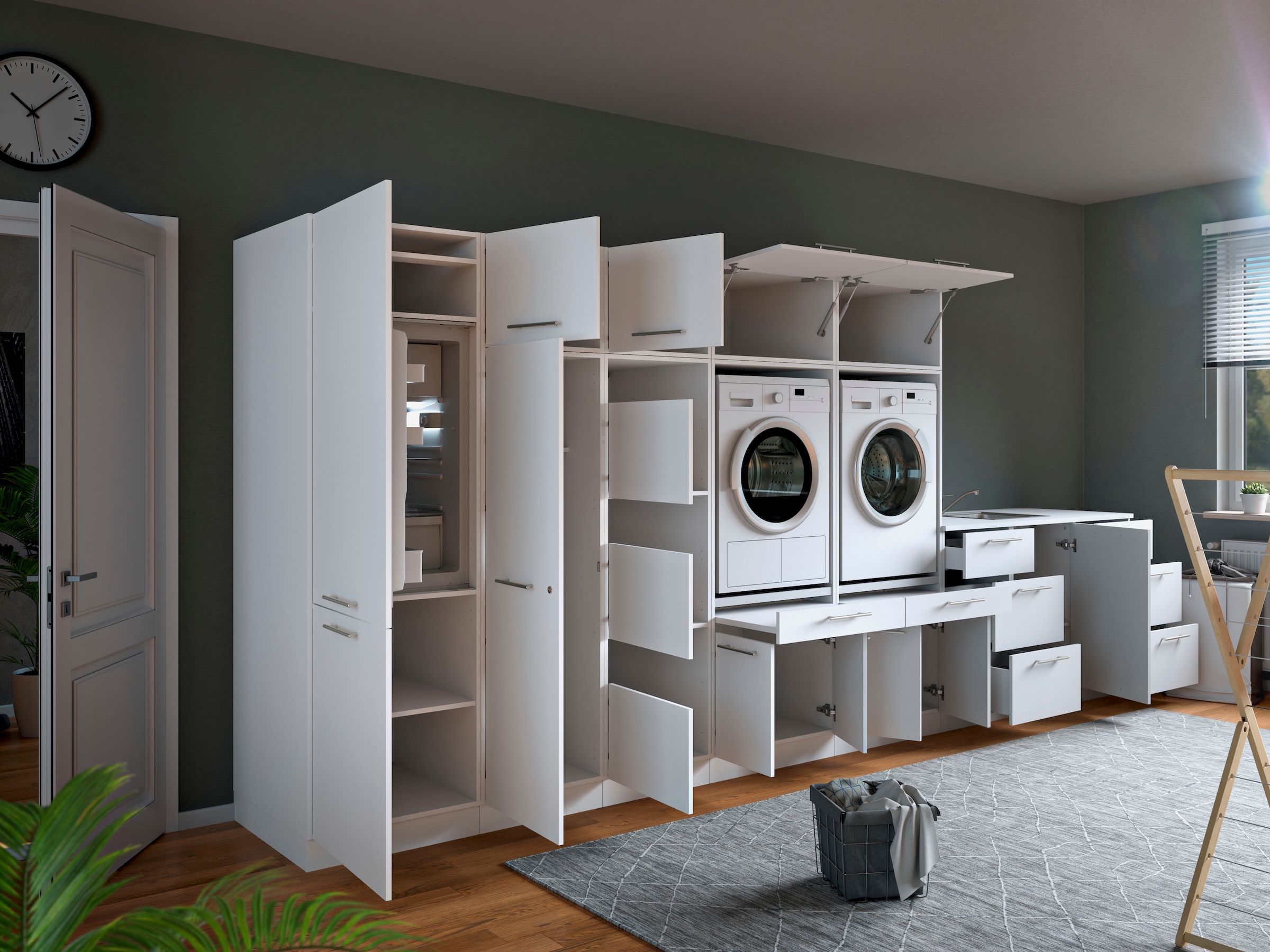 Laundreezy Mehrzweckschrank-Set »Laundreezy, 12-tlg. Mehrzweckschrank-Set B/H/T 445/200/68 cm« 12 Stk. tlg.