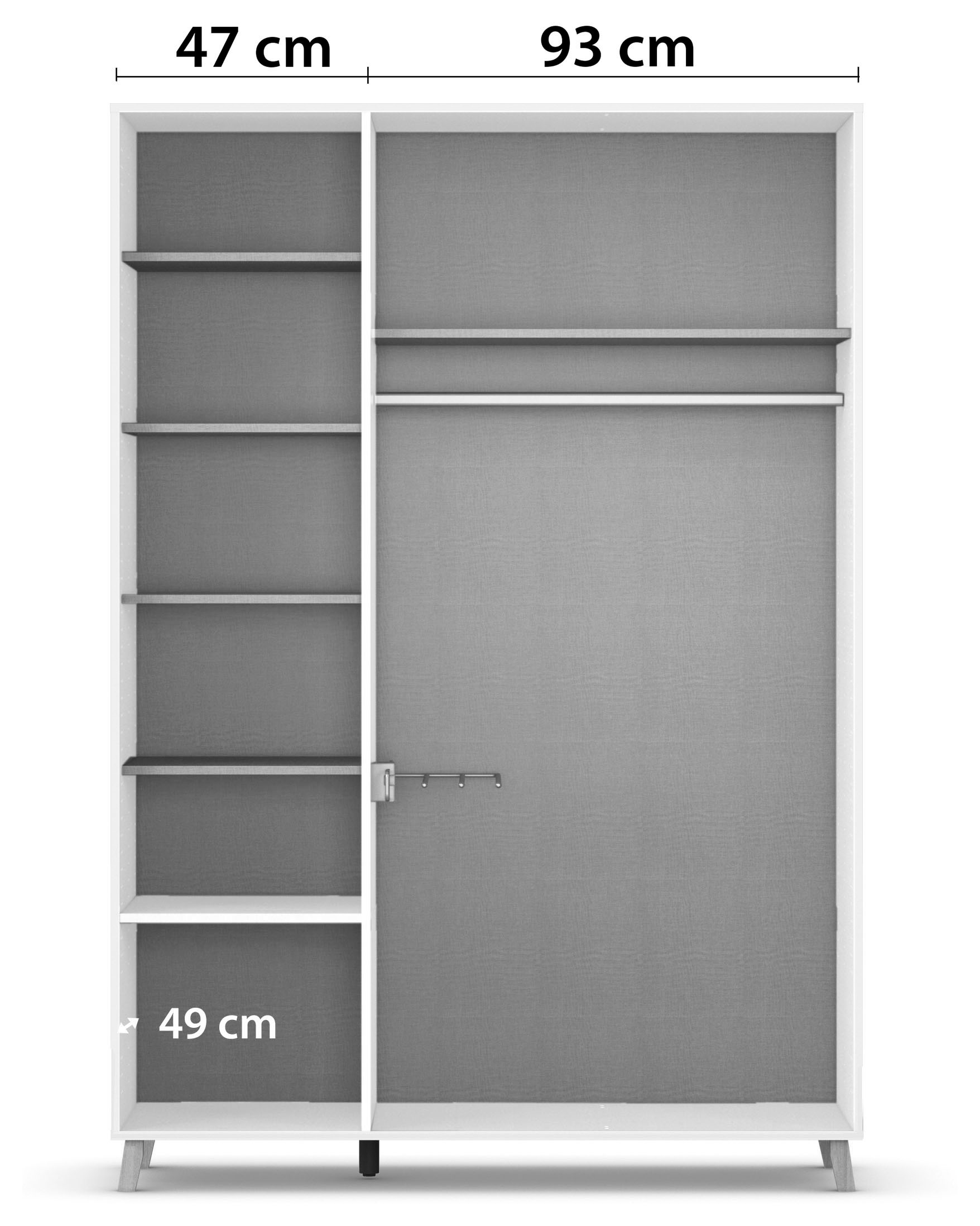 rauch Drehtürenschrank »Kleiderschrank Schrank Garderobe Wäscheschrank SHINJO«, (in 3 verschiedenen Ausstattungen BASIC/CLASSIC/PREMIUM), Griffe und Füße aus Massivholz mit 2 Schubladen MADE IN GERMANY