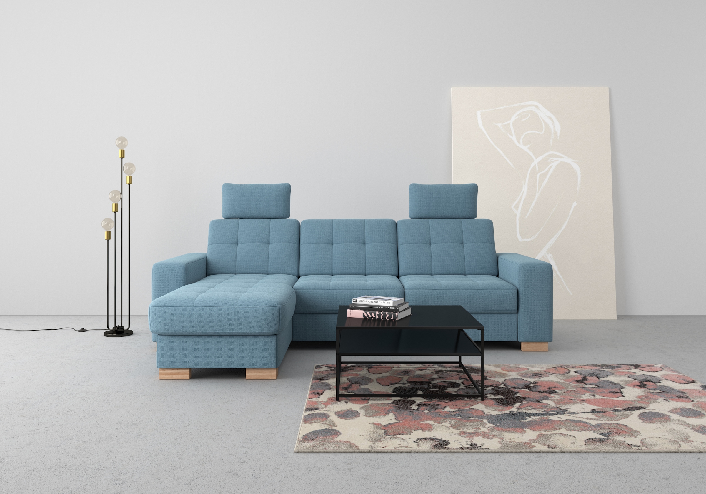 sit&more Ecksofa »Quincy L-Form«, wahlweise mit Bettfunktion und Bettkasten günstig online kaufen