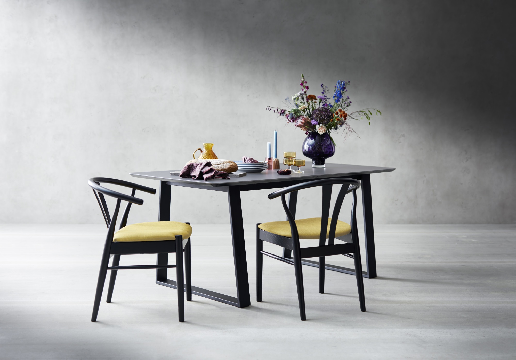 Hammel Furniture Esstisch »Meza Designtisch mit Auszugsfunktion und 2 Einlegeplatten«, (1 St.), rechteckige Tischplatte MDF, Trapez Metallgestell