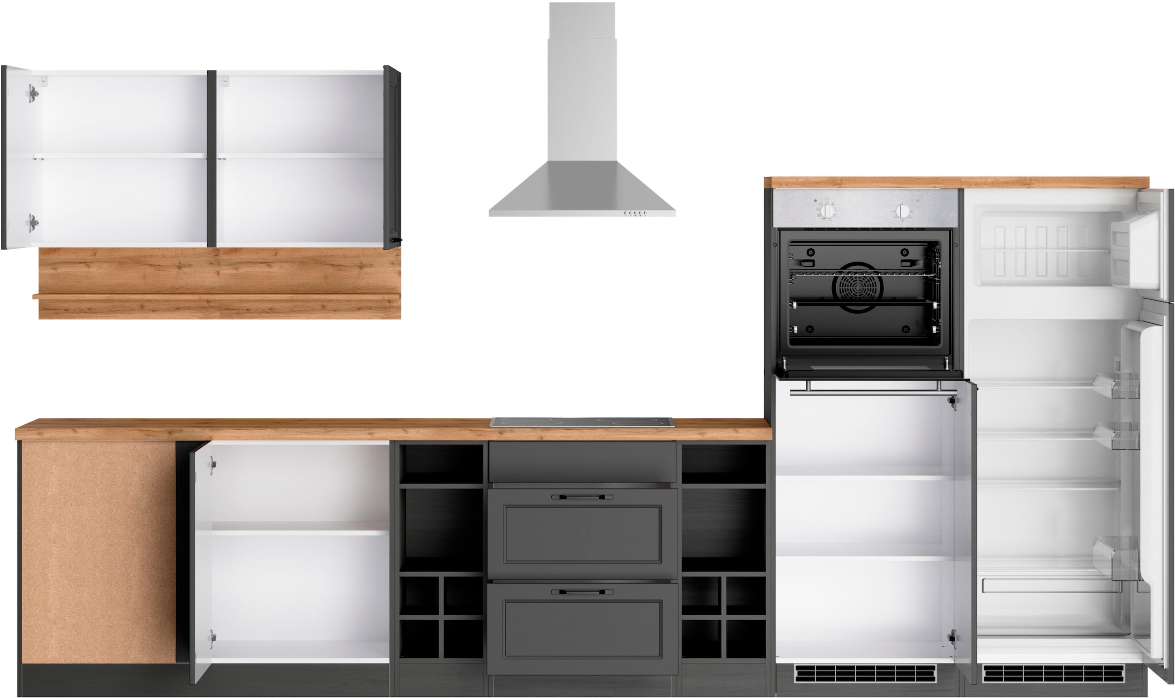 KOCHSTATION Winkelküche »KS-Lana«, Stellbreite 240/360 cm, wahlweise mit E-Geräten