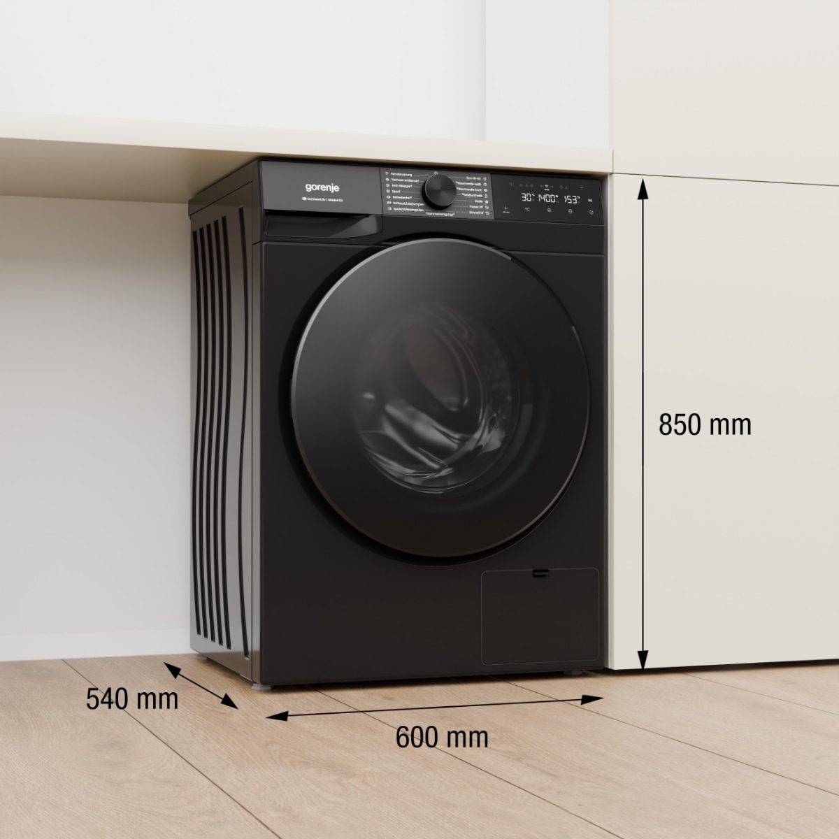 GORENJE Waschmaschine G400 »W53G484A3P1B« 8 kg 1400 U/min 30% besser als Energieklasse A, Trommelreinigungsprogramm