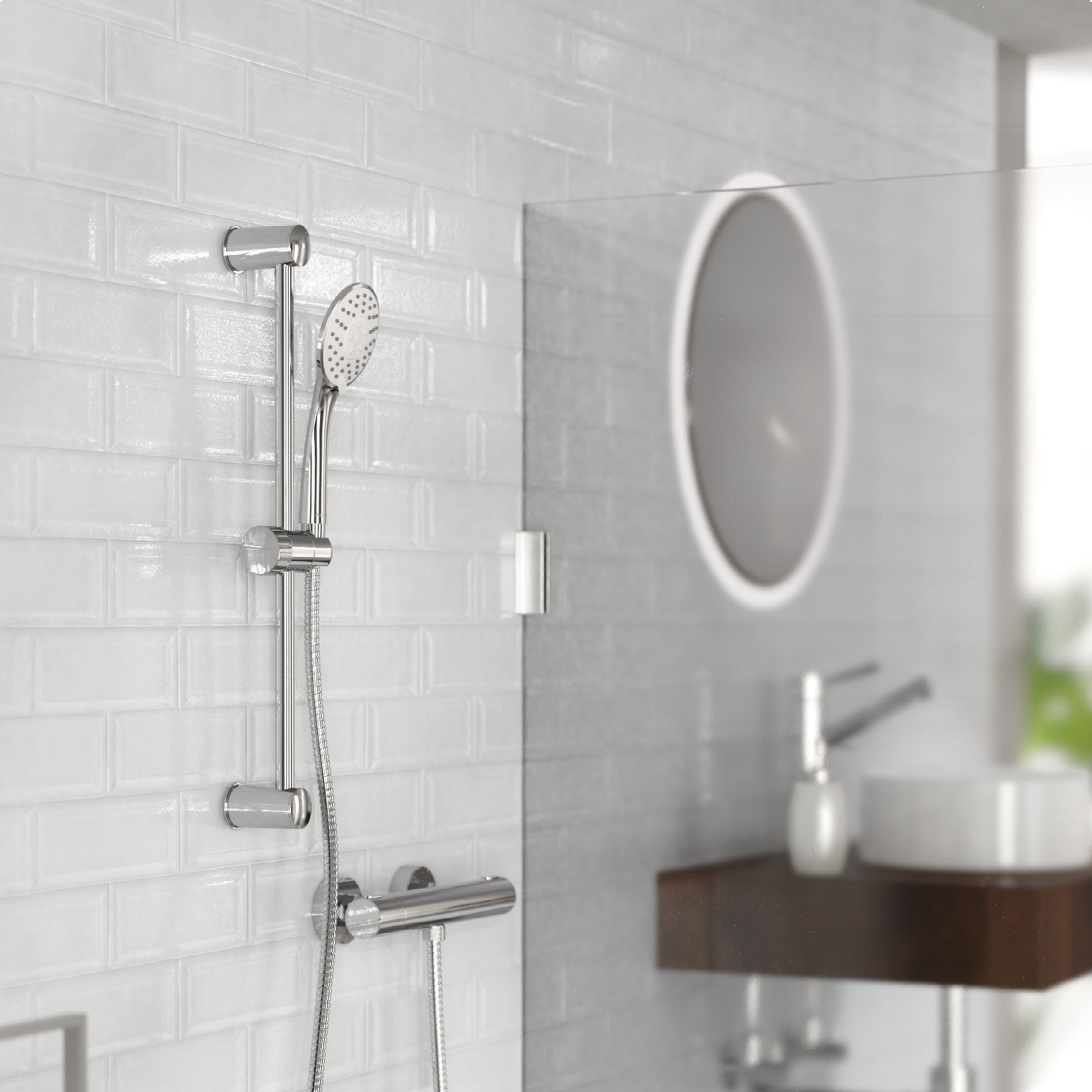 Schütte Brausegarnitur »Napoli« Set,  Regendusche mit Schlauch und Halterung, Duschkopf mit 3 Strahlarten