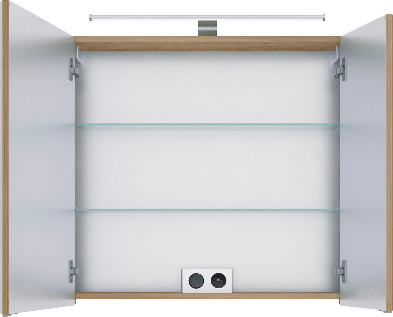 Saphir Badmöbel-Set »6005 Sprint 2-teilig, Keramik-Waschtisch mit LED-Spiegelschrank«, (2 St.), Waschplatz 82 cm breit, inkl. Türdämpfer, 2 Türen, 2 Schubladen