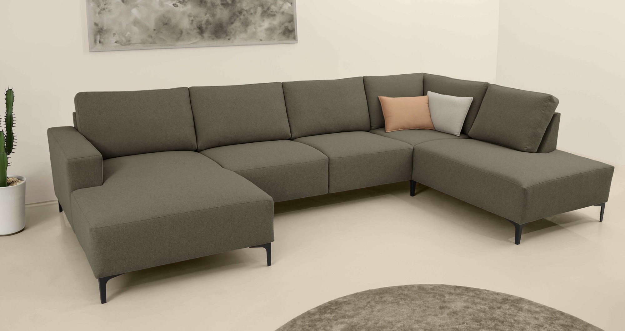 Home affaire Wohnlandschaft "Tournon U-Form, XXL Sofa, Breite 333 cm, Webst günstig online kaufen