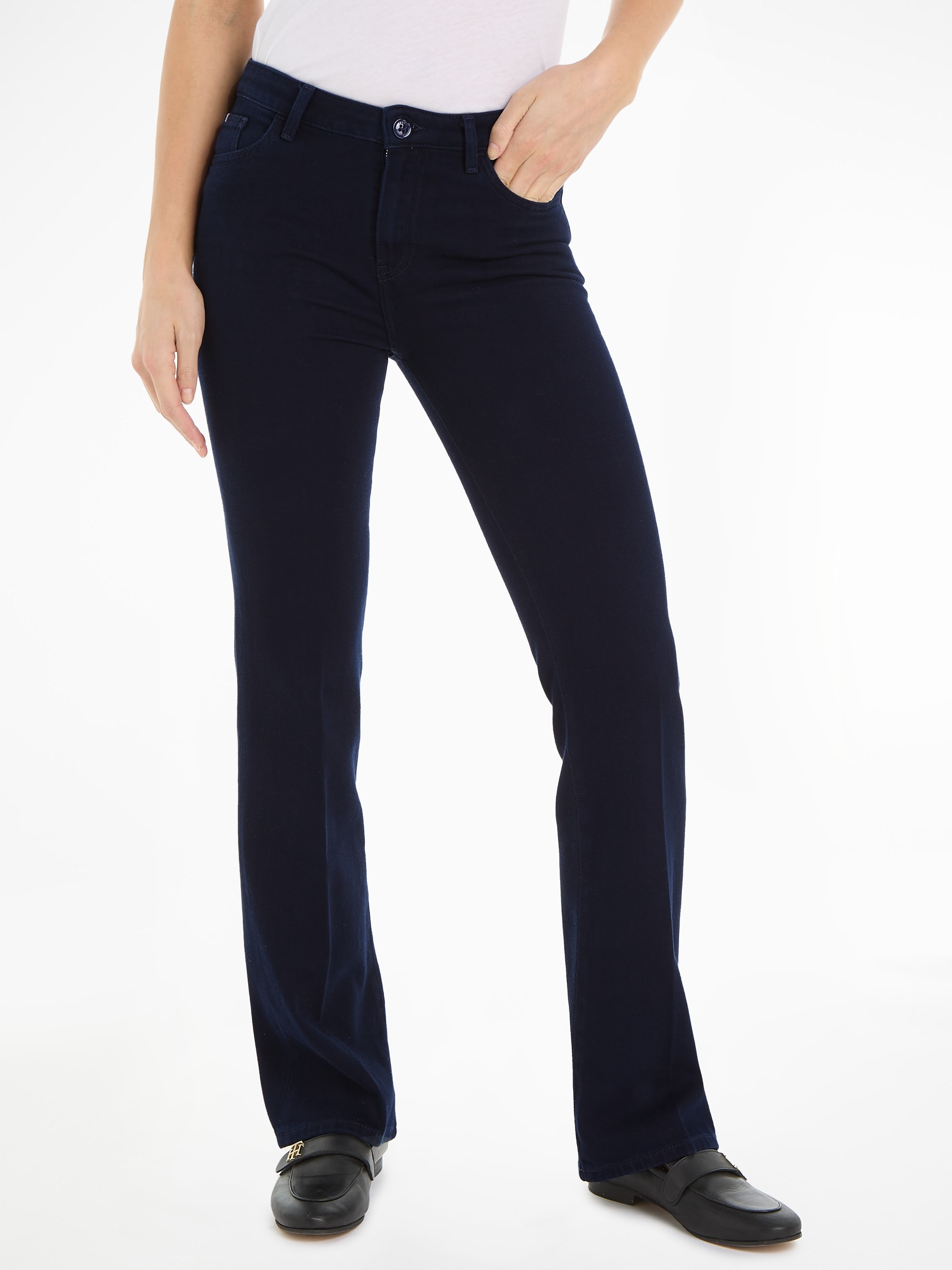 Tommy Hilfiger Bootcut-Jeans »BOOTCUT RW BEA«, mit Leder-Badge online bei | Stretchjeans