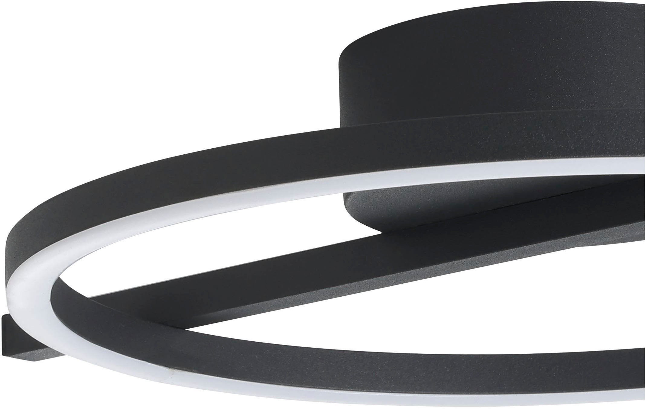 EGLO Deckenleuchte »Amandolo Deckenlampe RGB Backlight Fernbedienung inkl. geometrisch« LED-Modul 1 Stk. Kaltweiß | RGB Wand-/Deckenleuchte - L40 x B30 x H6,5 cm - schwarz - 17W inkl.