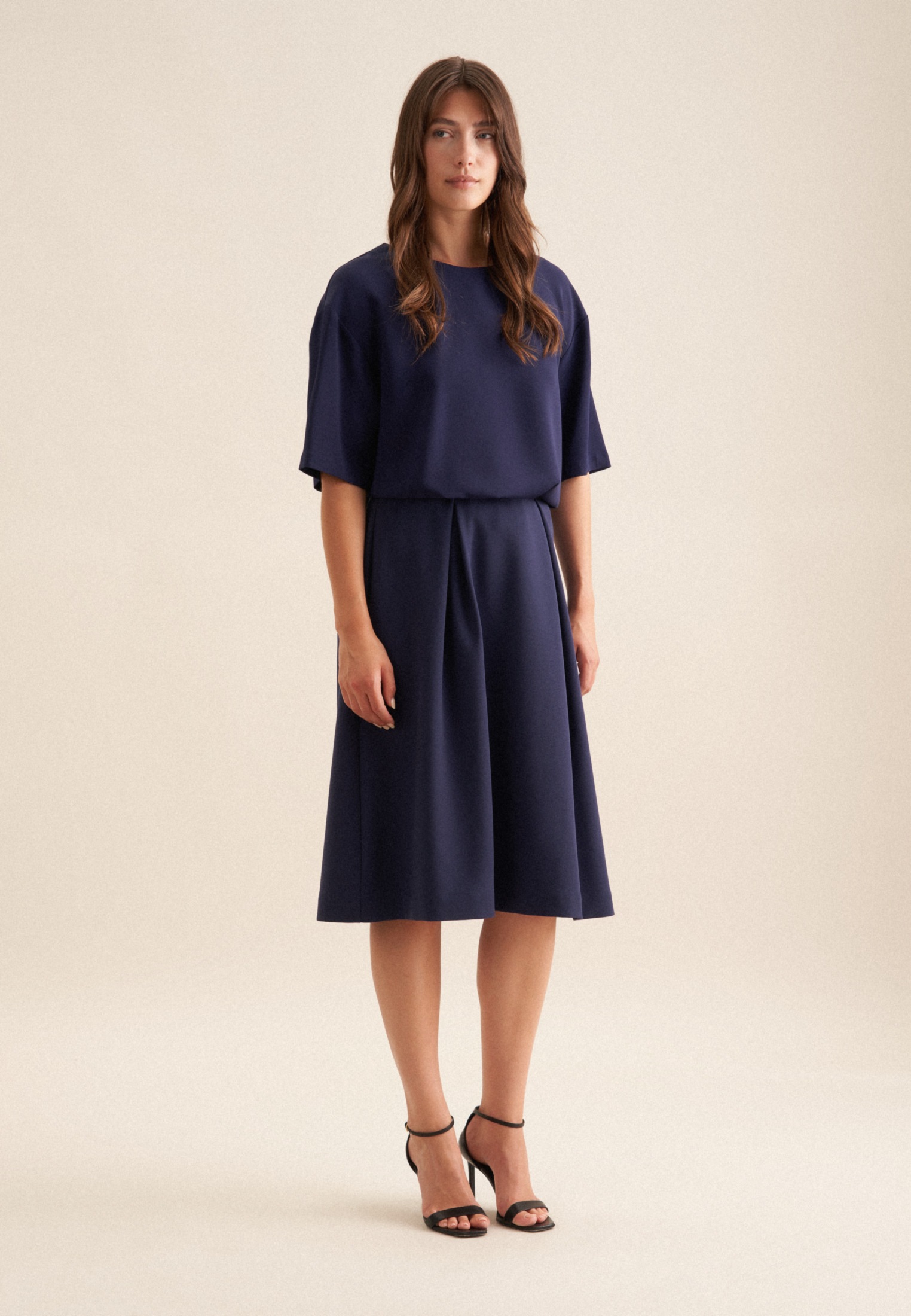 SEIDENSTICKER Midirock »Schwarze Rose« navy 34 34 Passform: Regular