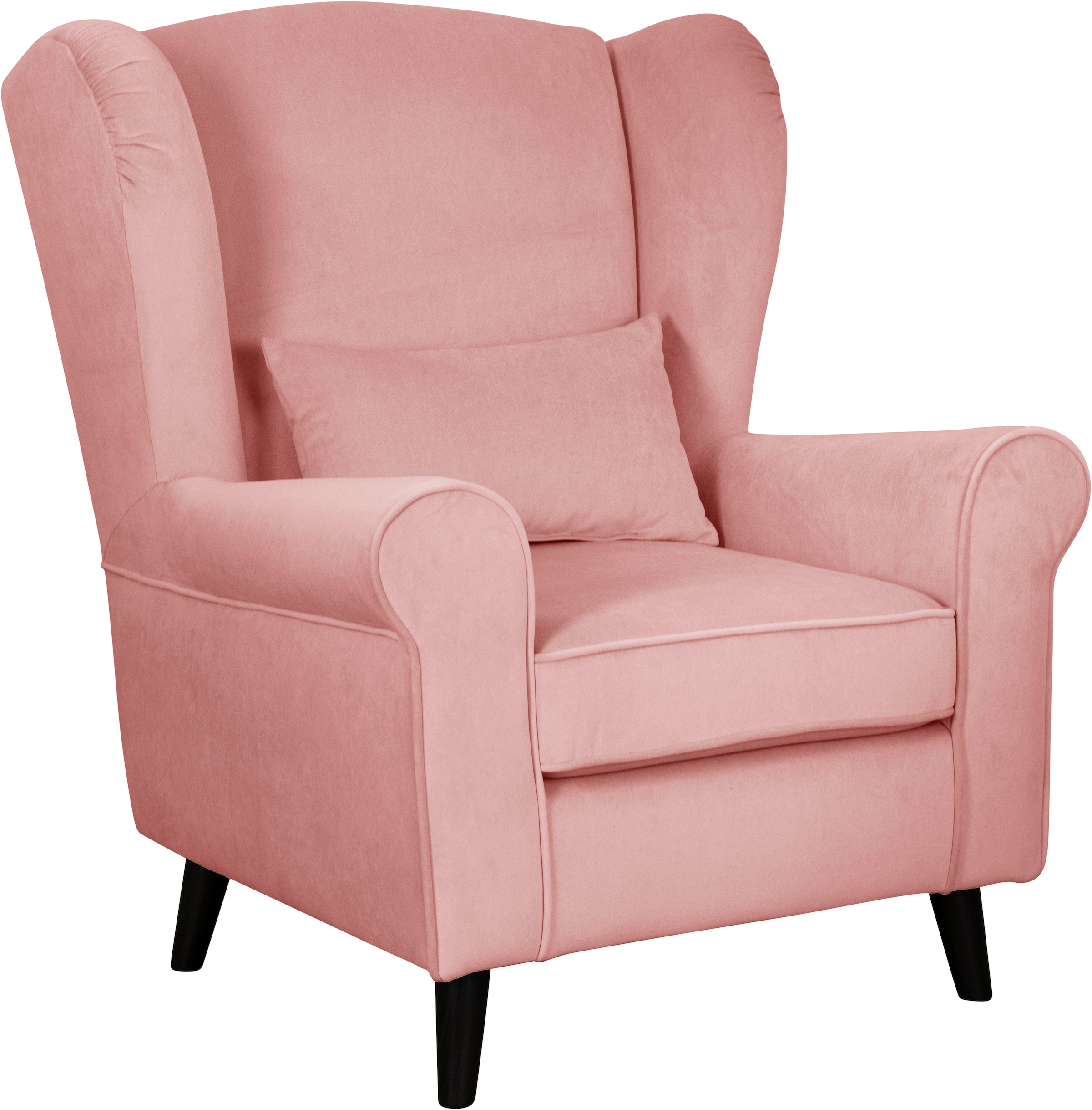 Home affaire Sessel »Ohrensessel CHISTELLE, wahlweise mit Polsterhocker«, mit Wellenunterfederung, Maße: B/T/H: 81/87/99 cm