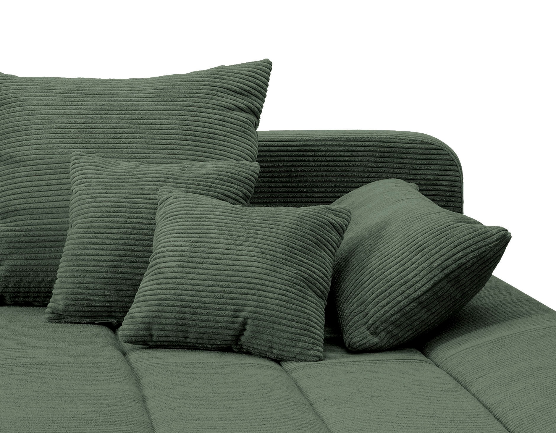 INOSIGN Ecksofa »Imola elegant und bequem, aktuelle Steppung im Sitz, L-Form«, wahlweise mit Bettfunktion