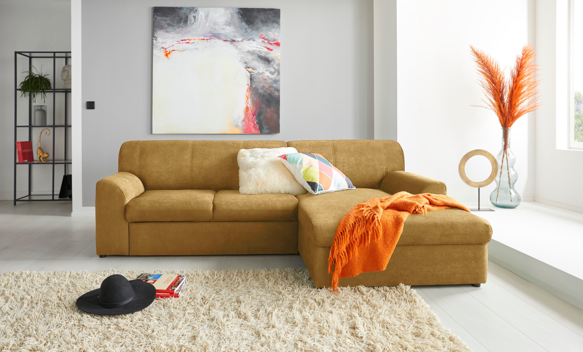 DOMO collection Ecksofa »Topper, elegant und zeitlos, kompaktes Stellmaß 24 günstig online kaufen