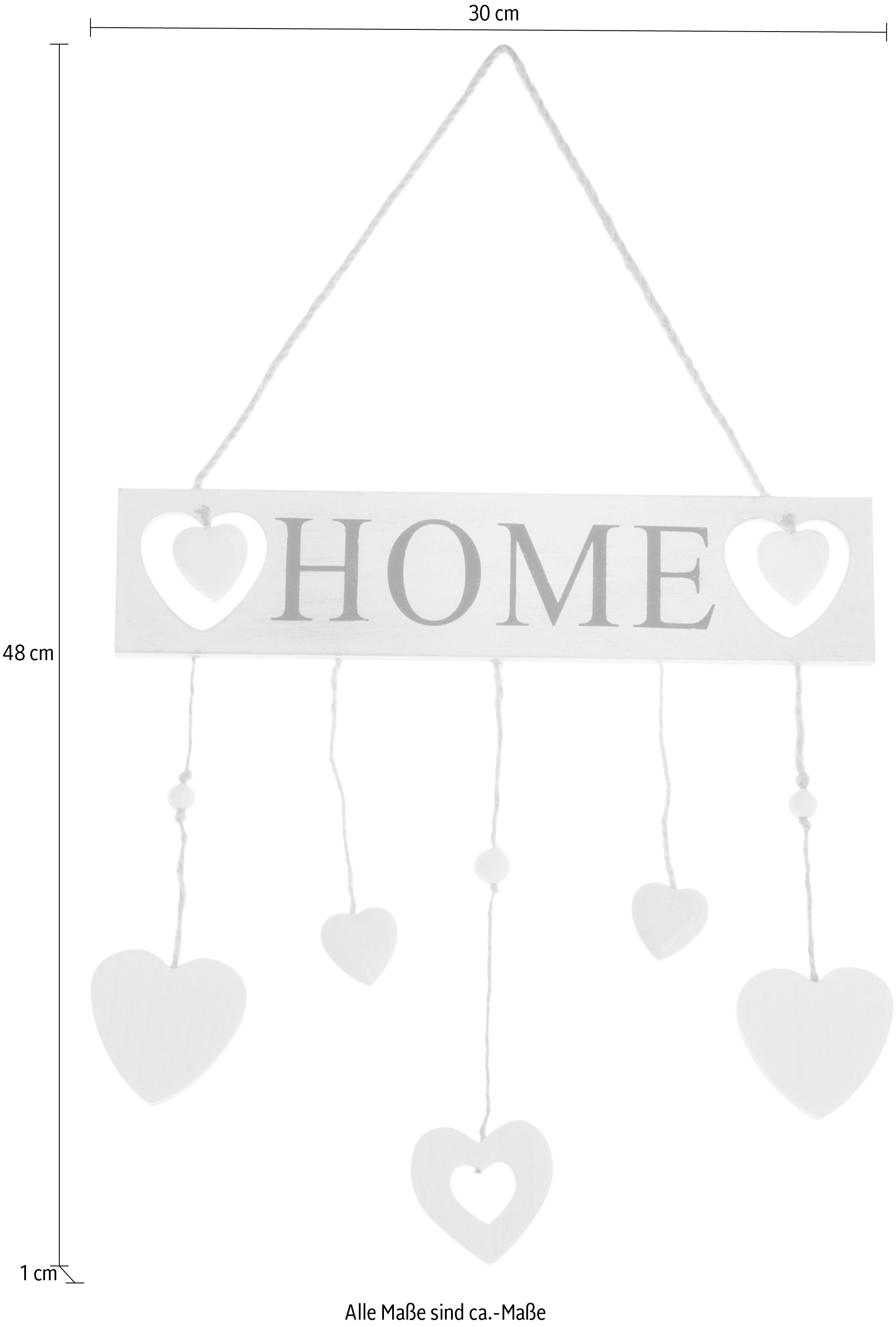 Myflair Möbel & Accessoires Deko-Buchstaben »Home«, Wanddeko mit Schriftug & Herzen, Wohnzimmer