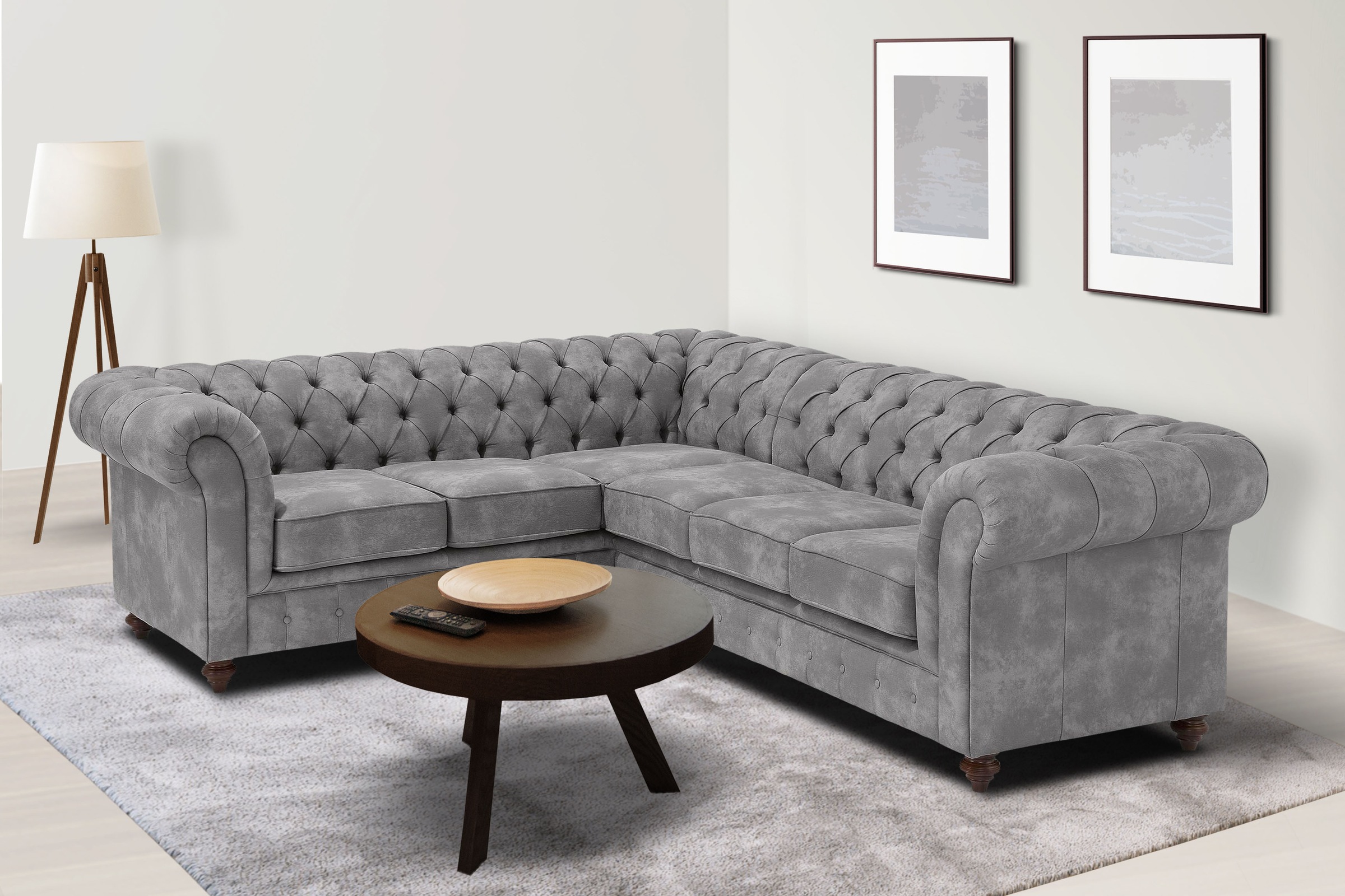 Home affaire Chesterfield-Sofa »Chesterfield Ecksofa, auch in Leder L-Form« günstig online kaufen