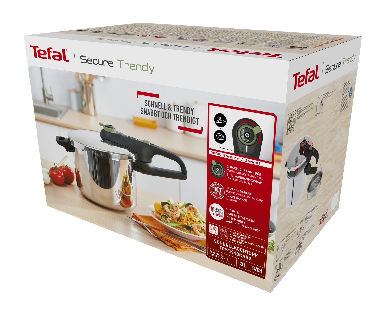 Tefal Schnellkochtopf »Secure Trendy« 1 Stk. tlg. Edelstahl