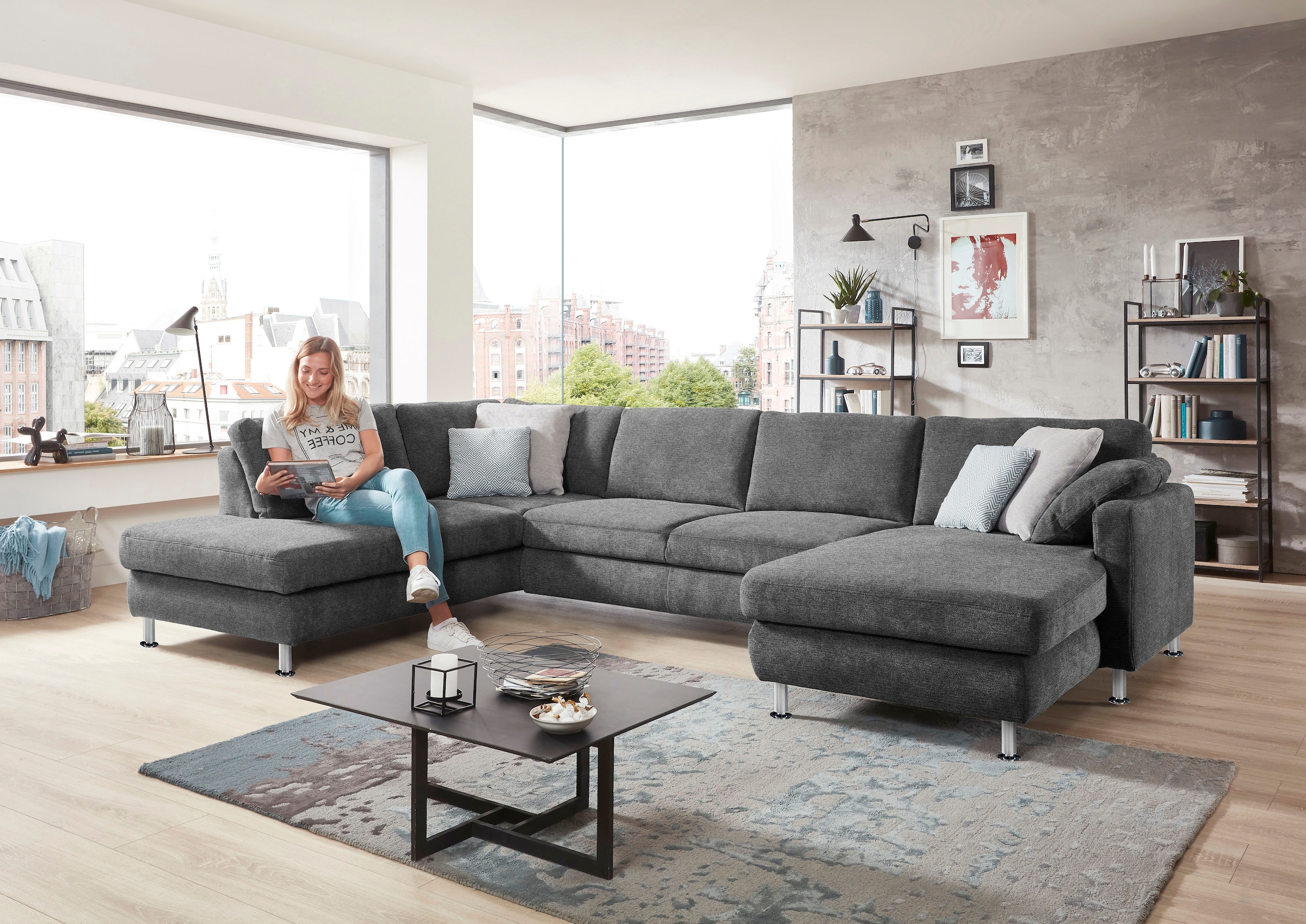 Die PlanBar Wohnlandschaft »MP-IN19027 U-Form« wahlweise mit Bettfunktion, günstig online kaufen