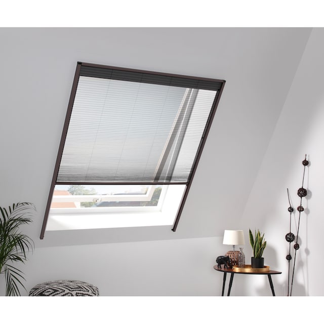 hecht international Insektenschutzrollo »für Dachfenster«, transparent,  braun/schwarz, BxH: 160x180 cm auf Rechnung kaufen