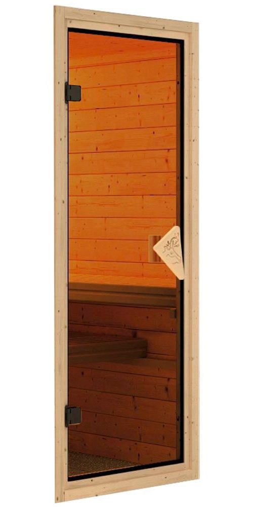 Karibu Sauna »Sodin« Set,  Ofen 9 kW Bio externe Strg easy