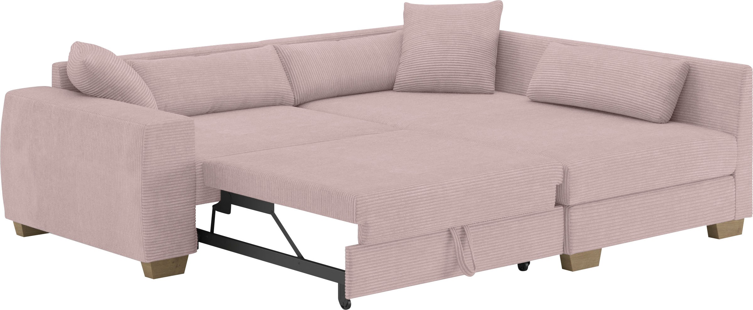 Mr. Couch Ecksofa »Helena L-Form«, Mit Federkern, wahlweise mit Bettfunktion und Taschenfederkern