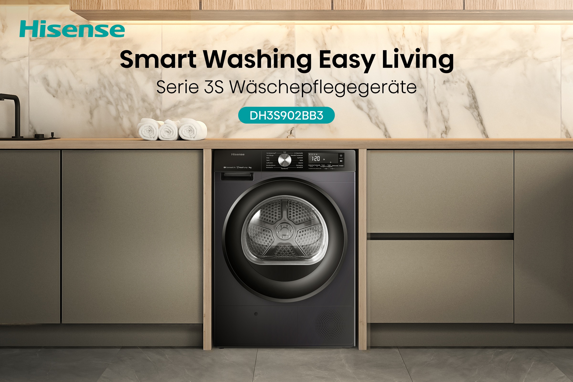 Hisense Wärmepumpentrockner »DH3S902B«, 9 kg