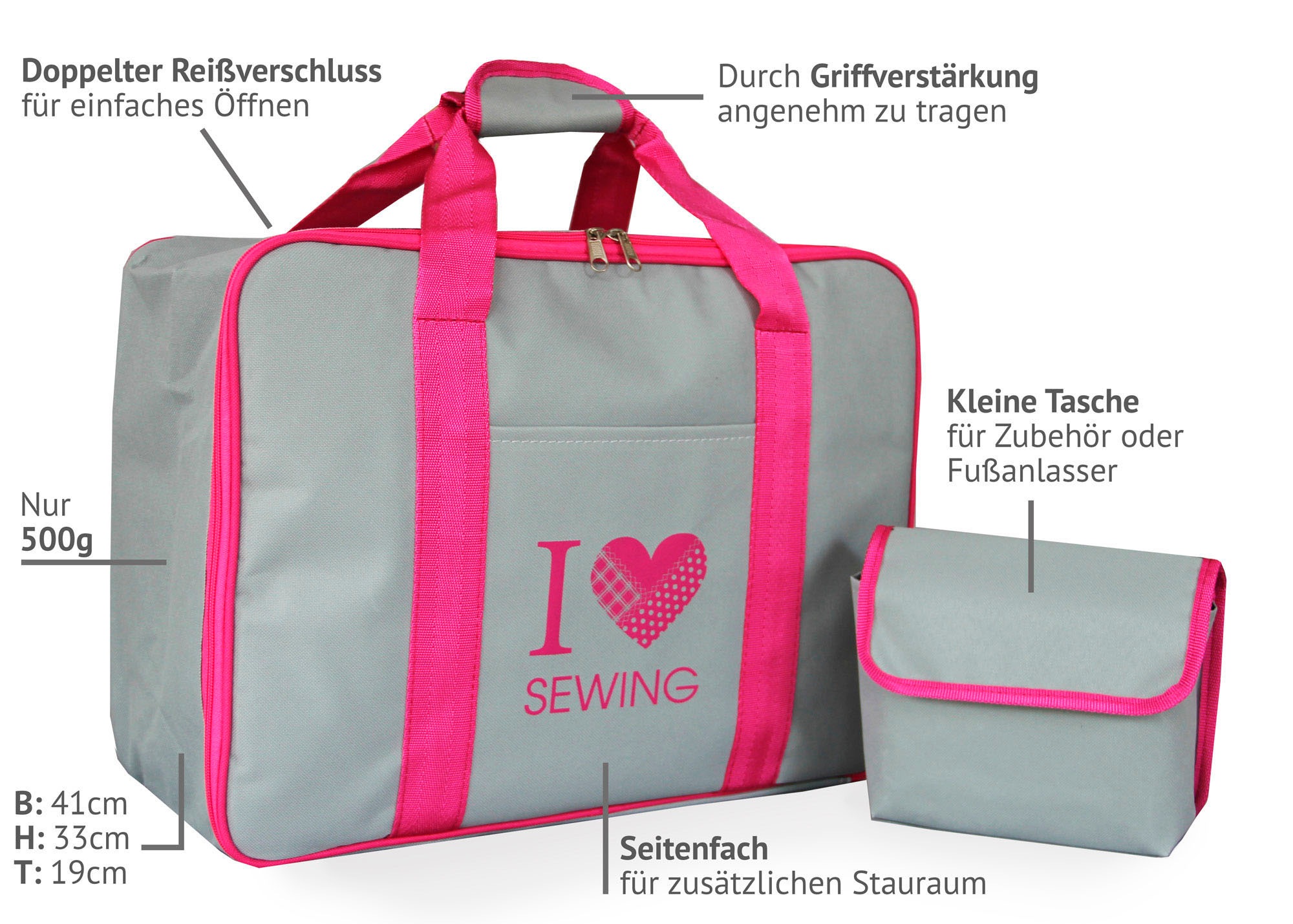 Veritas Freiarm-Nähmaschine Gratis sewing«, kaufen Nähmaschinentasche mit I 13 love »Sarah Veritas - Programme