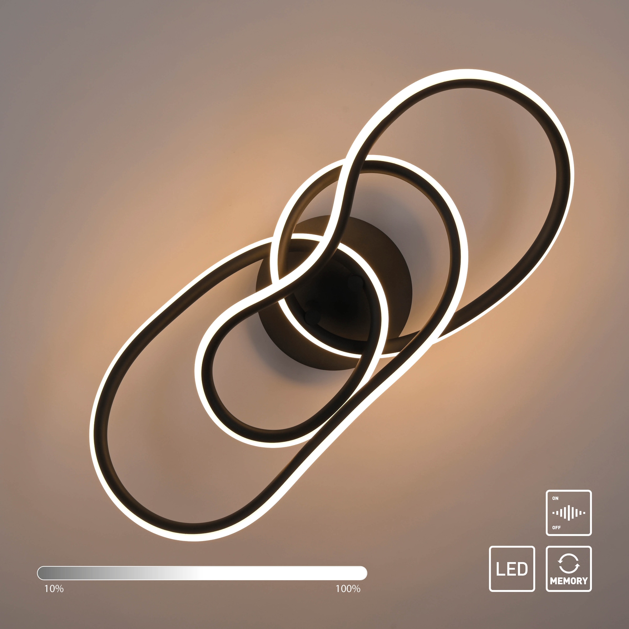 Paul Neuhaus LED Deckenleuchte »TWIST« LED-Board 1 Stk. Warmweiß Stufenlos dimmbar über Lichtschalter, Memoryfunktion