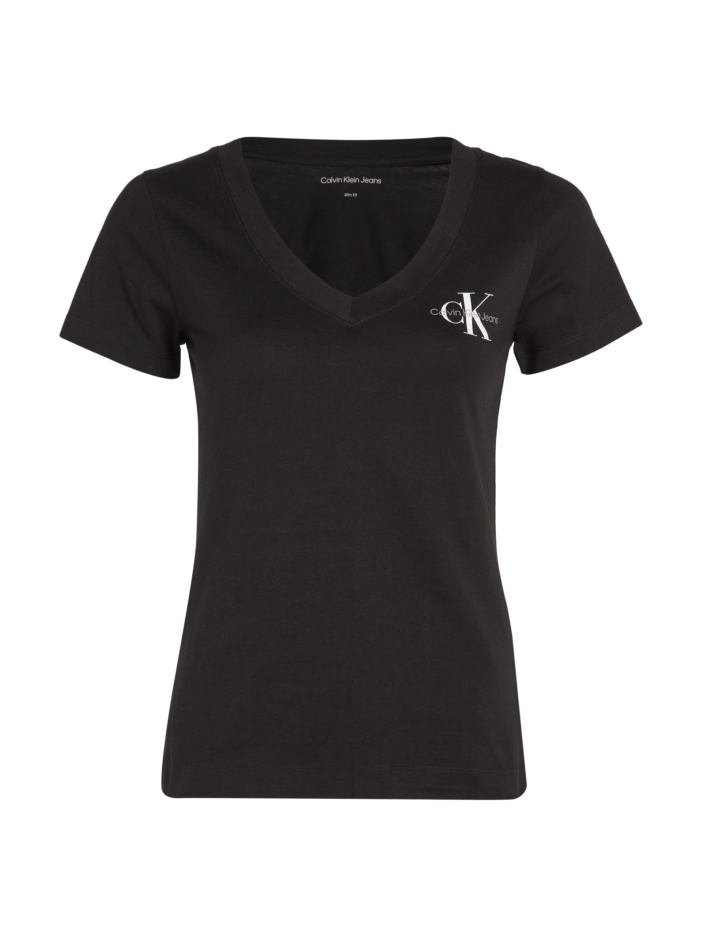Calvin Klein Jeans T-Shirt »2-PACK MONOLOGO V-NECK TEE«, (Packung, 2er-Pack), mit Logomarkenlabel