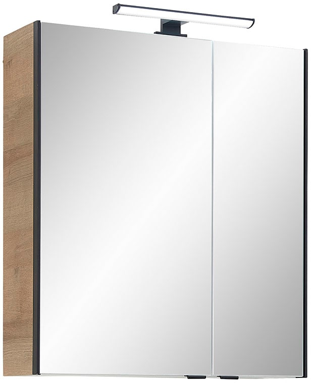 Saphir Badmöbel-Set »Quickset 395 3-teilig, Waschbeckenunterschrank mit LED-Spiegelschrank«, (4 St.), Midischrank, inkl. Türdämpfer, 6 Türen, 1 Schublade, Bad-Set