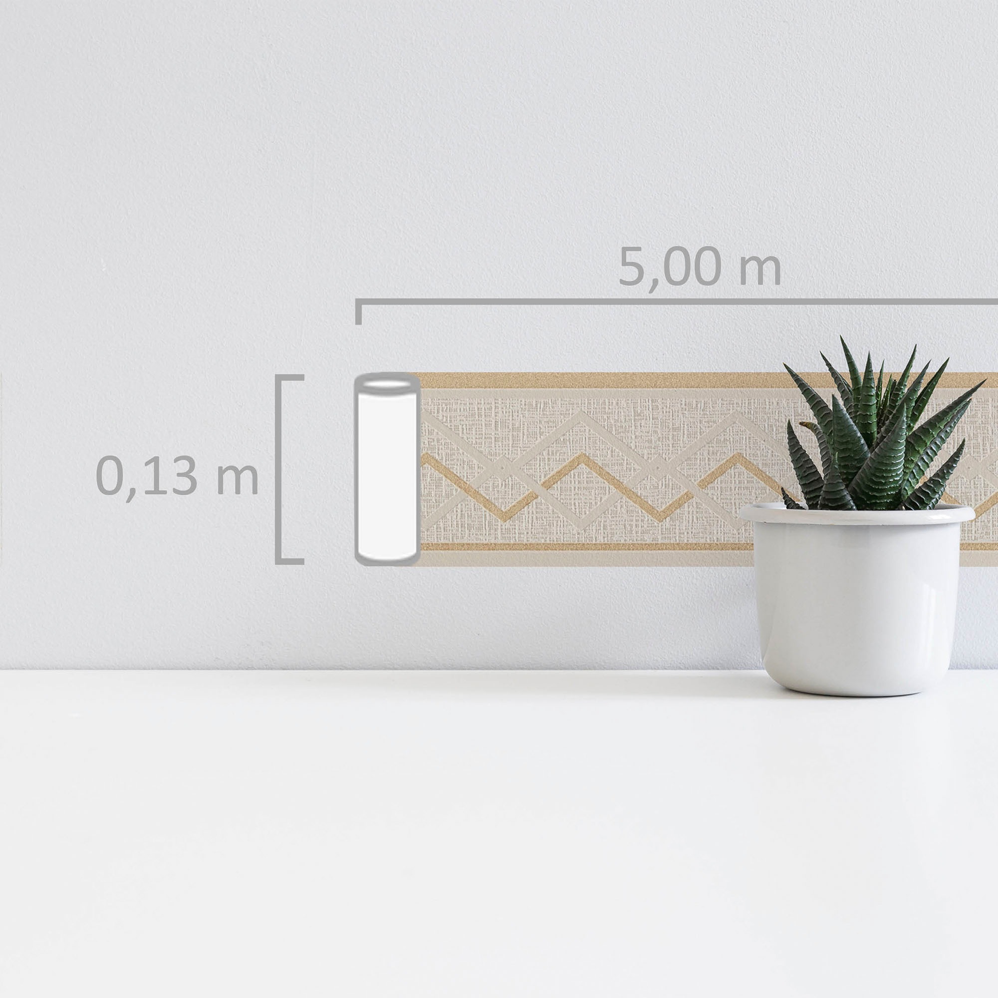 A.S. Création Bordüre »Only Borders 11«, geometrisch-grafisch-Motiv, Tapete Bordüre Geometrisch Metallic Borte Wohnzimmer Schlafzimmer Büro