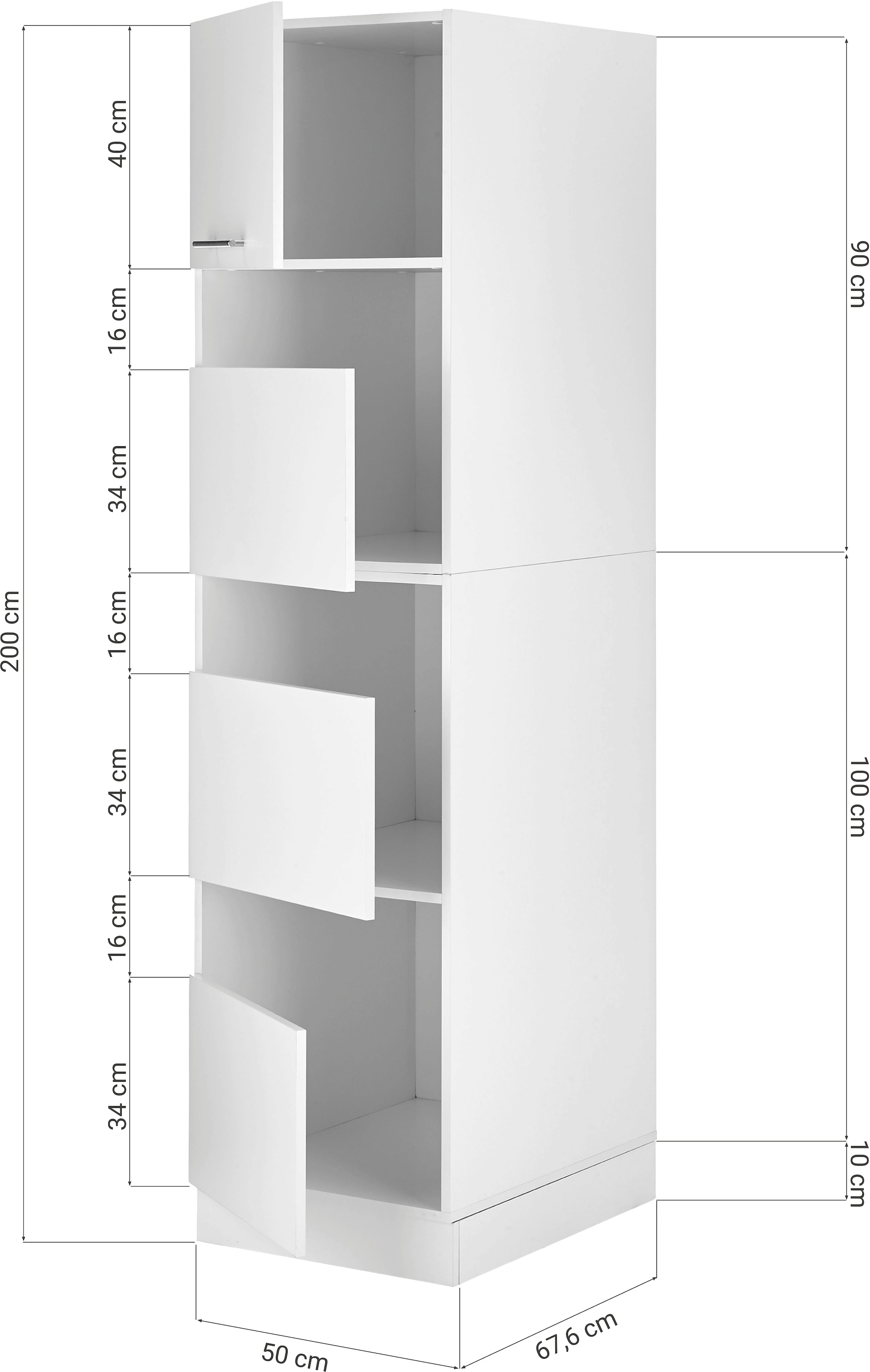 RESPEKTA Wäscheschrank »Clara«, (H x B x T) 200 x 50 x 67,6 cm