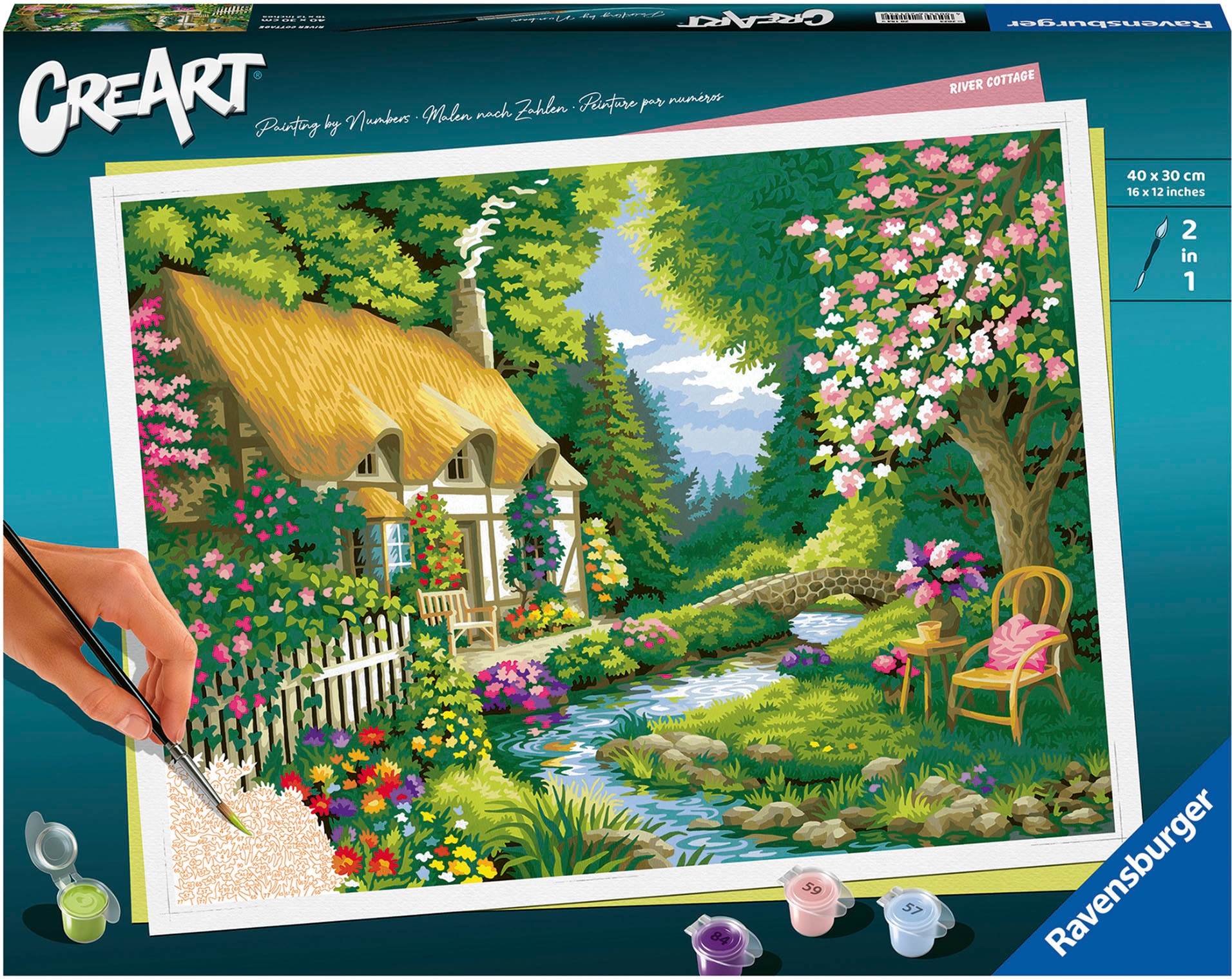 Ravensburger Malen nach Zahlen »CreArt, River Cottage«, Made in Europe