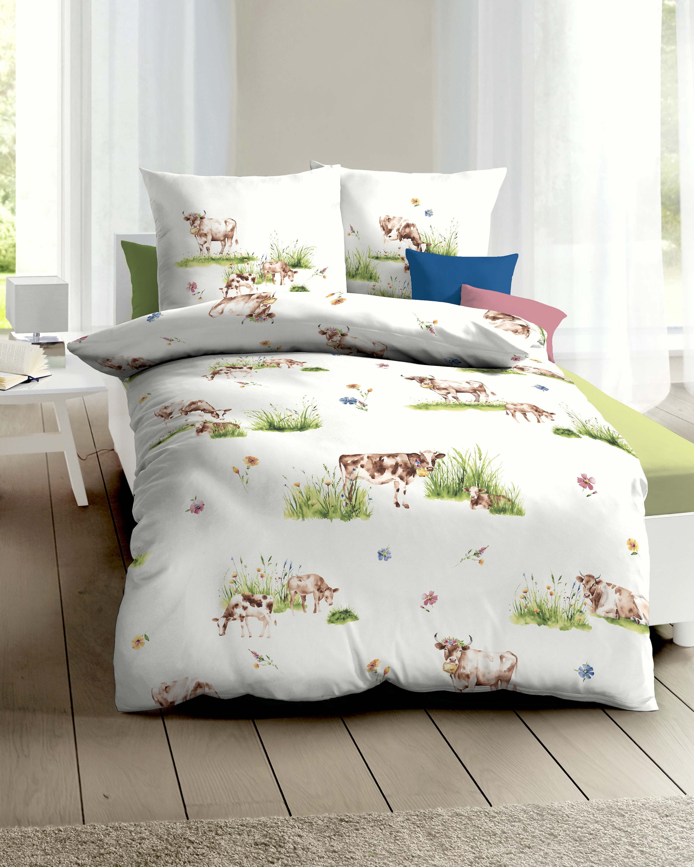 Kaeppel Bettwäsche »Almauftrieb« 2 Stk. tlg. Mit Kühen günstig online kaufen