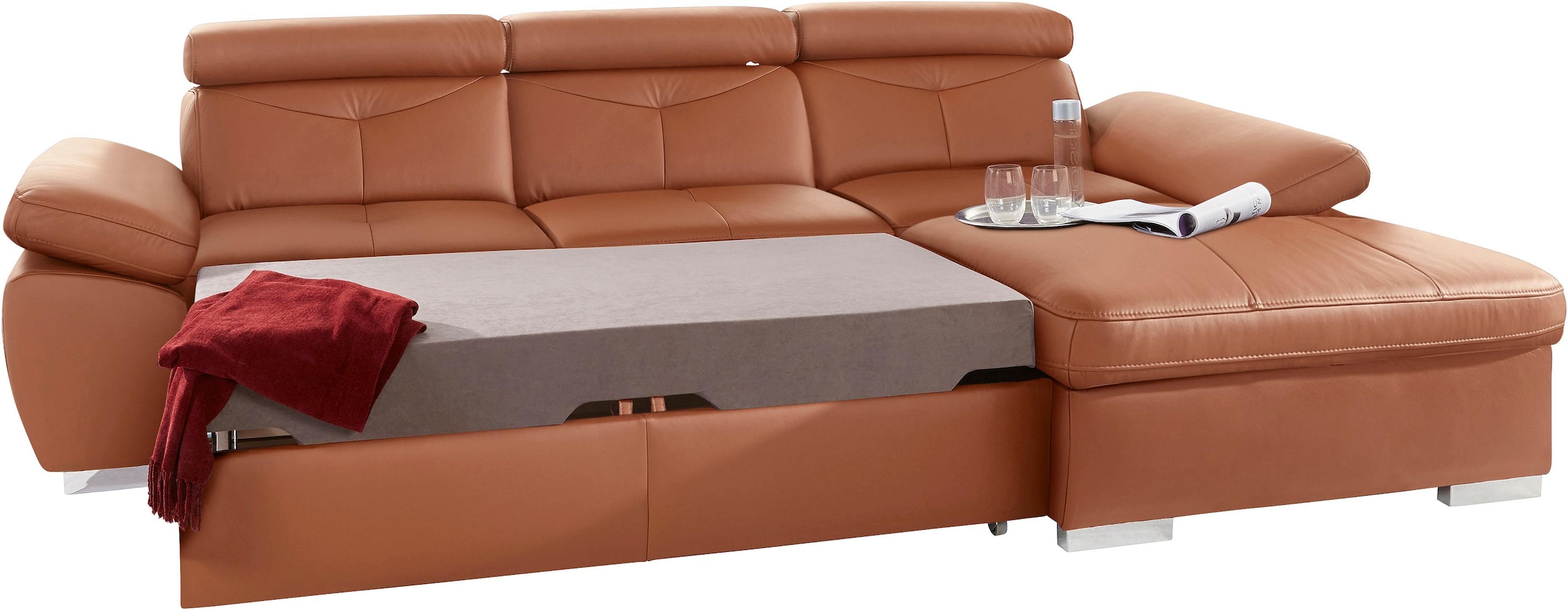 exxpo - sofa fashion Ecksofa »Spring, super bequem, mit Armteil- und Kopfte günstig online kaufen