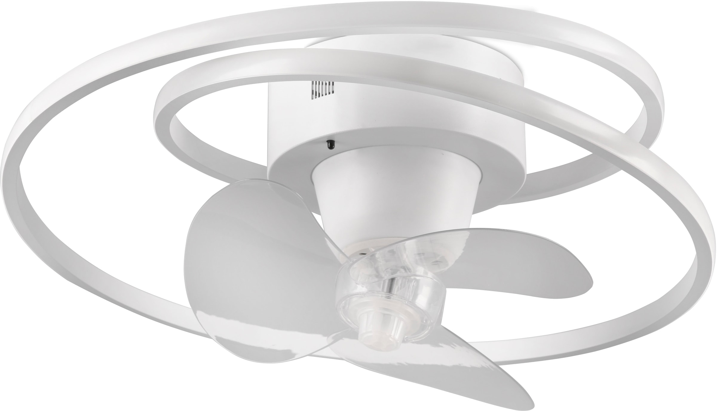 REALITY Leuchten LED Deckenleuchte »UMEA Deckenventilator mit Beleuchtung, Rotor schwenkbar, Fernbedienung«, 1 flammig, Leuchtmittel LED-Board | LED fest integriert, LED Ventilator dimmbar CCT Memory Nachtlicht Sommer- & Winterfunktion