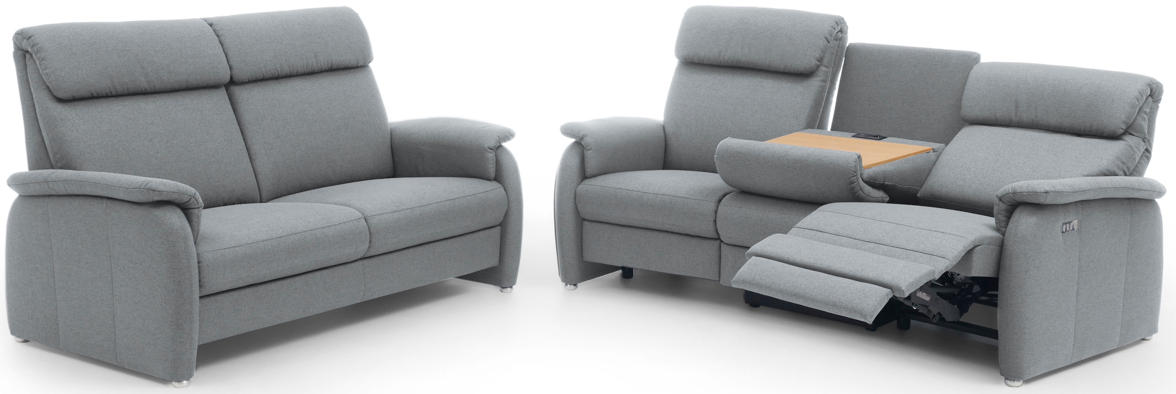 Home affaire 3-Sitzer »Turin mit Steckdose und USB-Port auch in Easy care-Bezug«, 2 x vollmotorische Relaxfunktion, herunterklappbarer Tisch