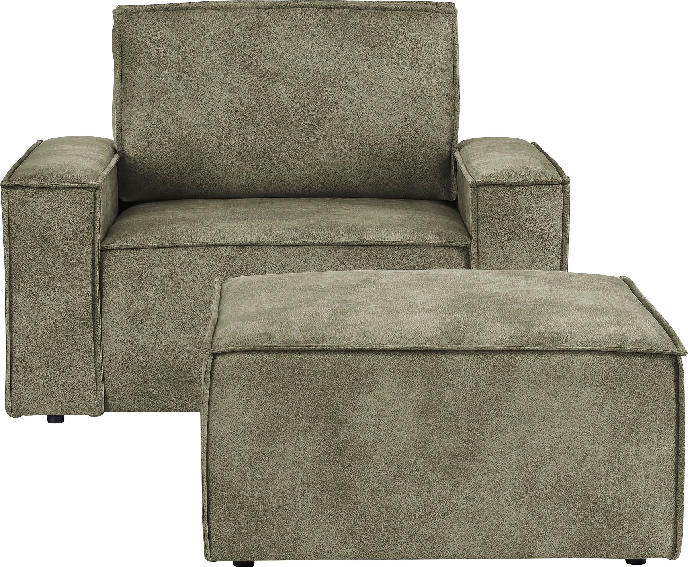 Home affaire Sessel »SHERWOOD«, Loveseat und Hocker im Set, passend zur Polster-Serie SHERWOOD
