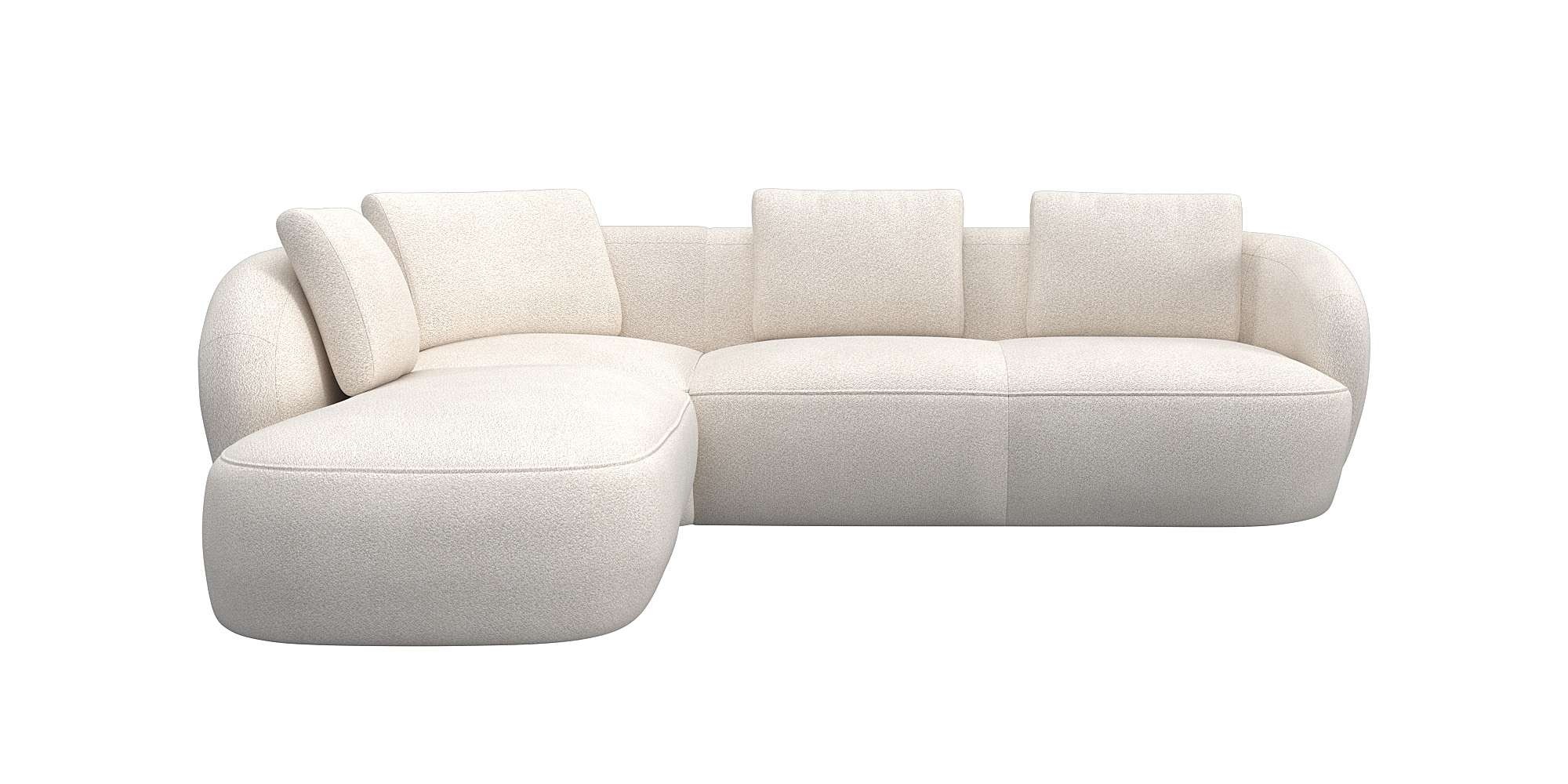 FLEXLUX Ecksofa »Torino, rund, L-Form, Sofa-Ecke mit Ottomane«, Modernes, o günstig online kaufen