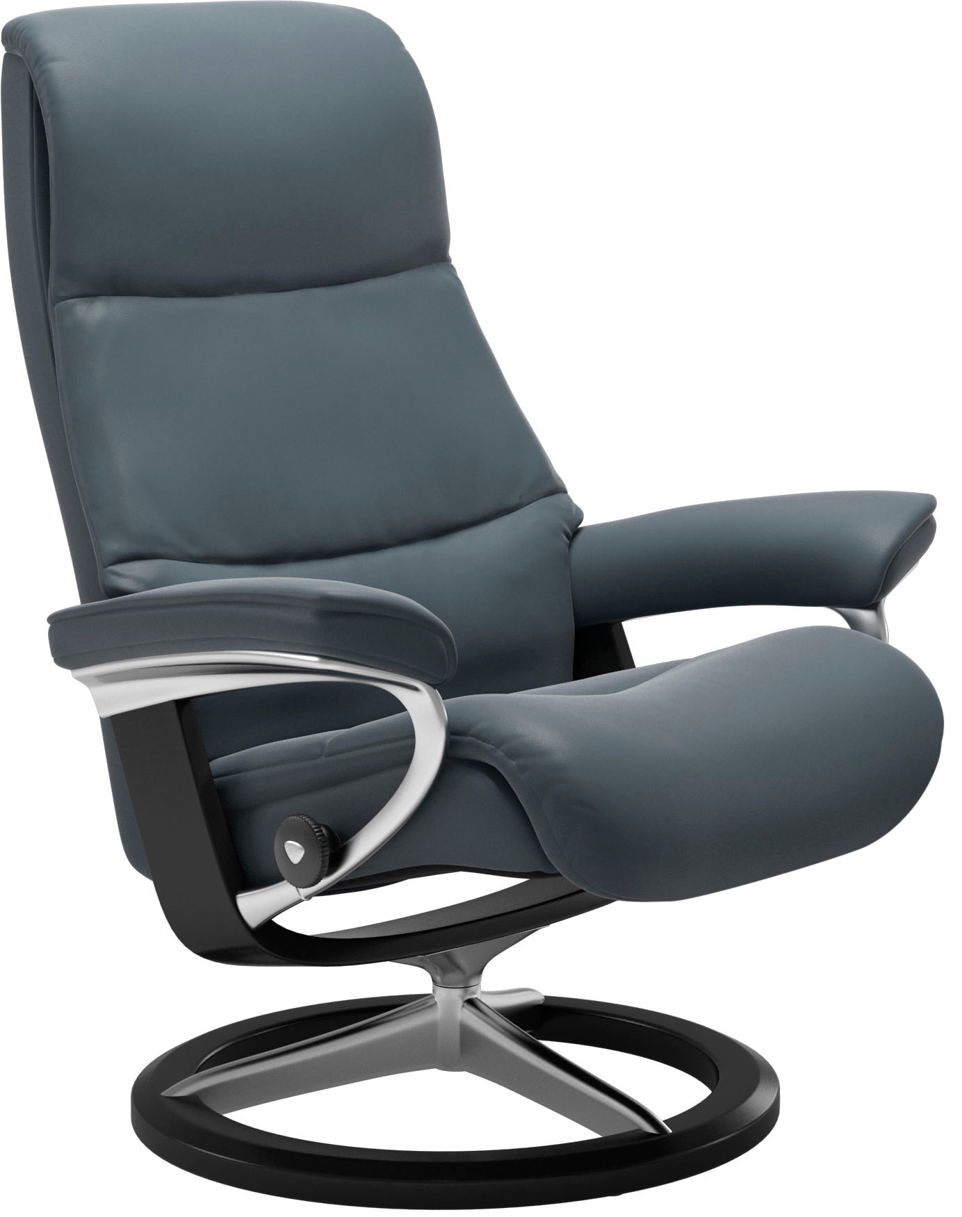 Stressless® Relaxsessel »View«, (Set, Relaxsessel mit Hocker), mit Signature Base, Größe M,Gestell Schwarz