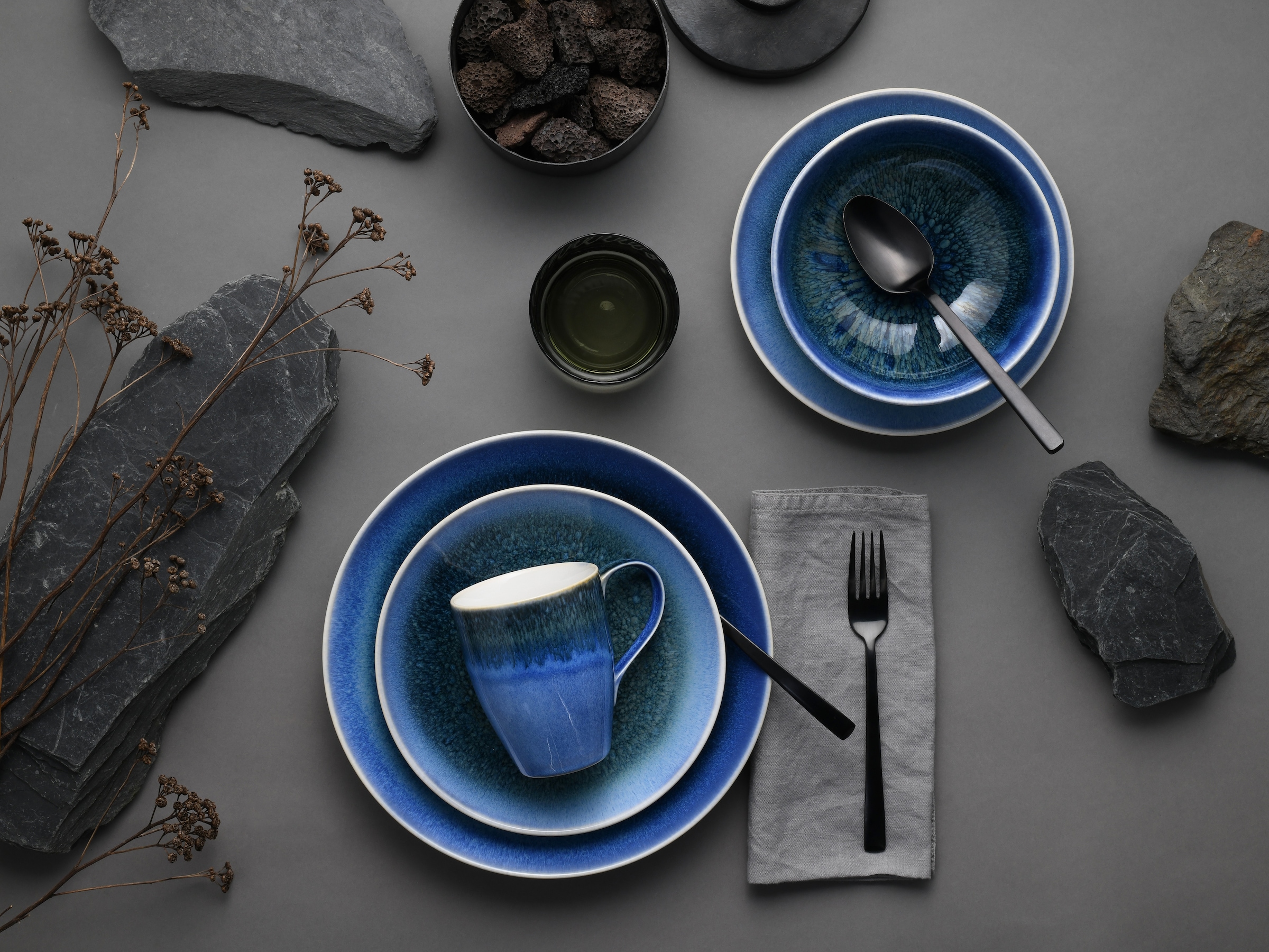 CreaTable Kombiservice »Caldera«, (Set, 8 tlg.), irisierende Glasur