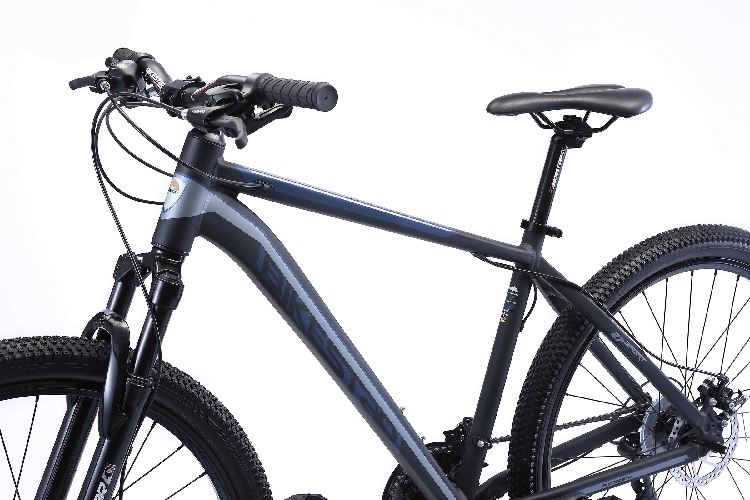 Bikestar Mountainbike, 21 Gang, Shimano, RD-TY300 Schaltwerk, Kettenschaltung, für Damen und Herren, Kettenschaltung