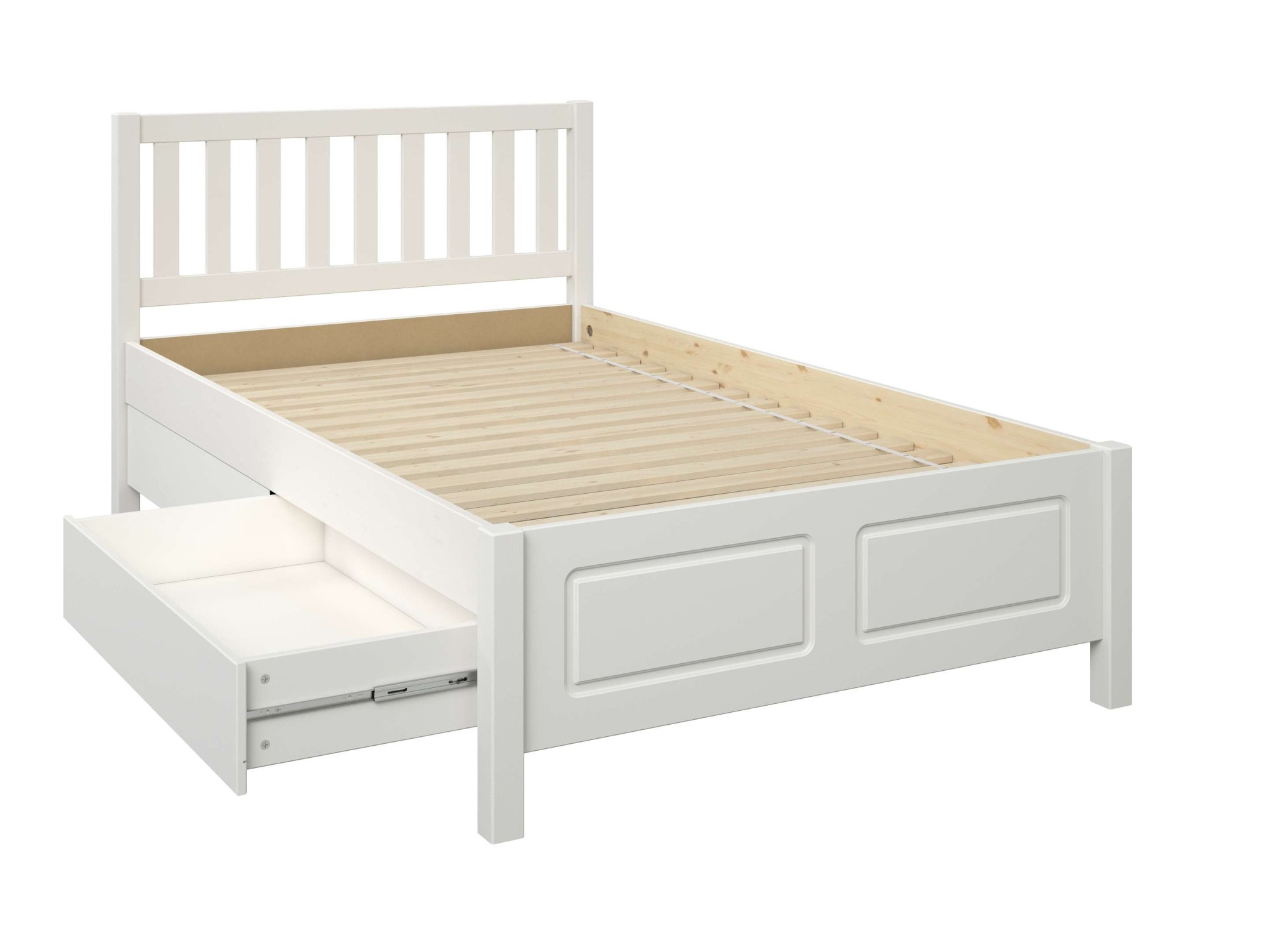 OTTO home Stauraumbett »Synnra, maximaler Stauraum, 4 Schubladen, Made in EU, Landhausstil« FSC® zertifiziert, Kassettenfront, Stauraumlösung und Komfort