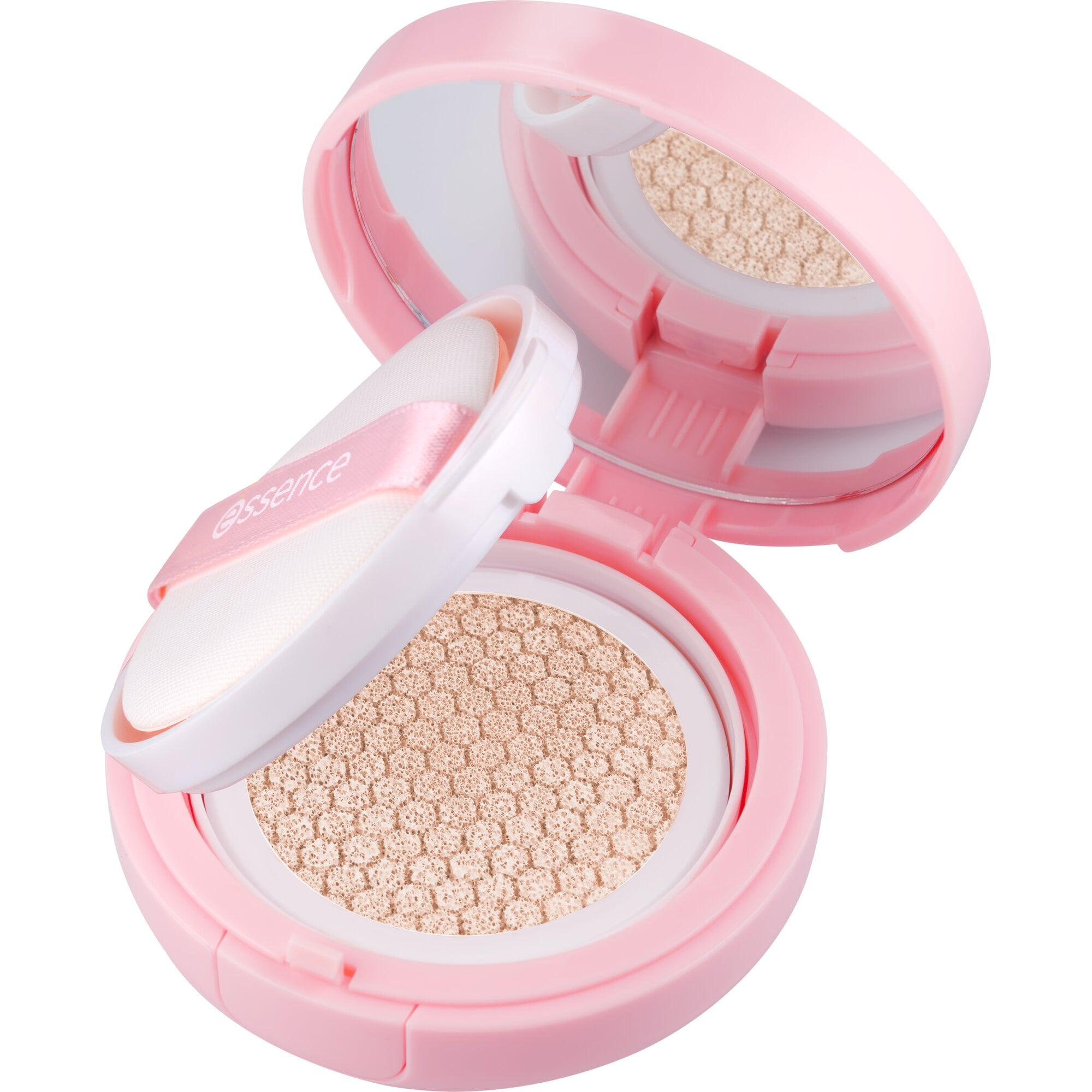 Essence Foundation »BRIGHTEN UP! cushion foundation«, flüssige Textur, mittlere Deckkraft, wasserfest, langanhaltend