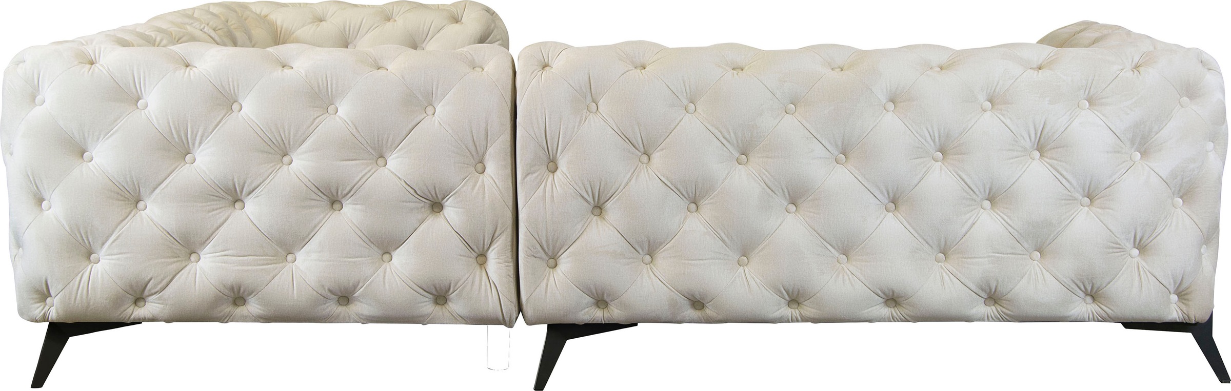 Leonique Chesterfield-Sofa »Amaury L-Form«, moderne Chersterfield-Optik, Breite 262 cm, Fußfarbe wählbar